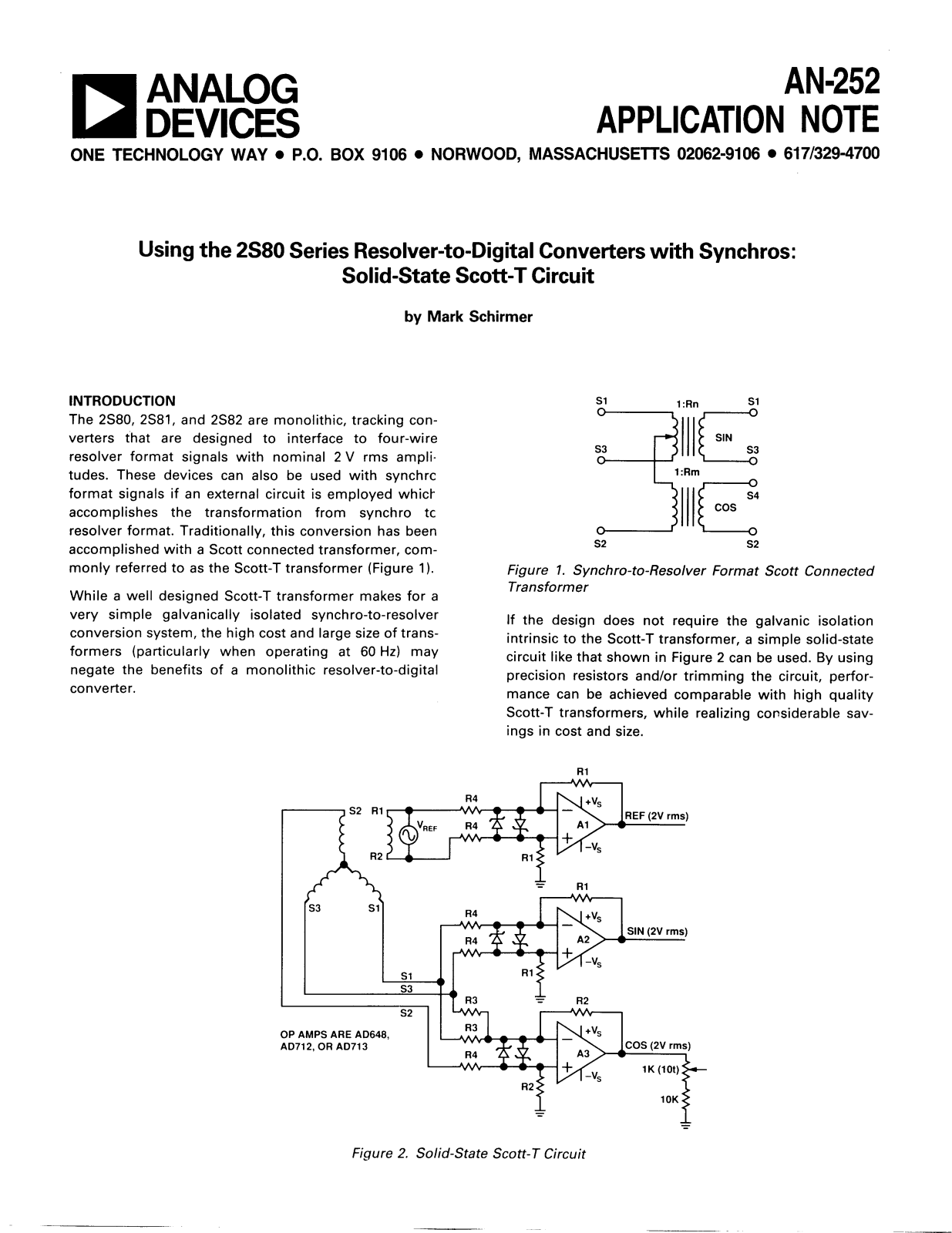 ANALOG DEVICES AN-252 Service Manual