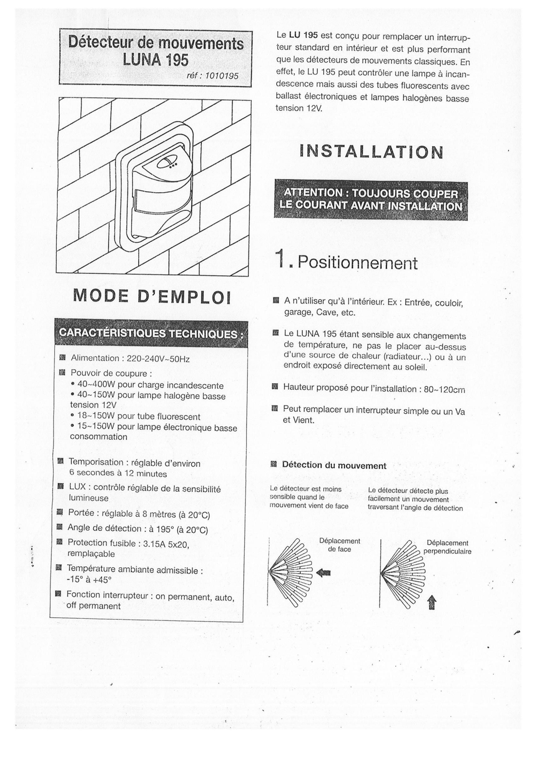 Theben LUNA 195 Installation Manual