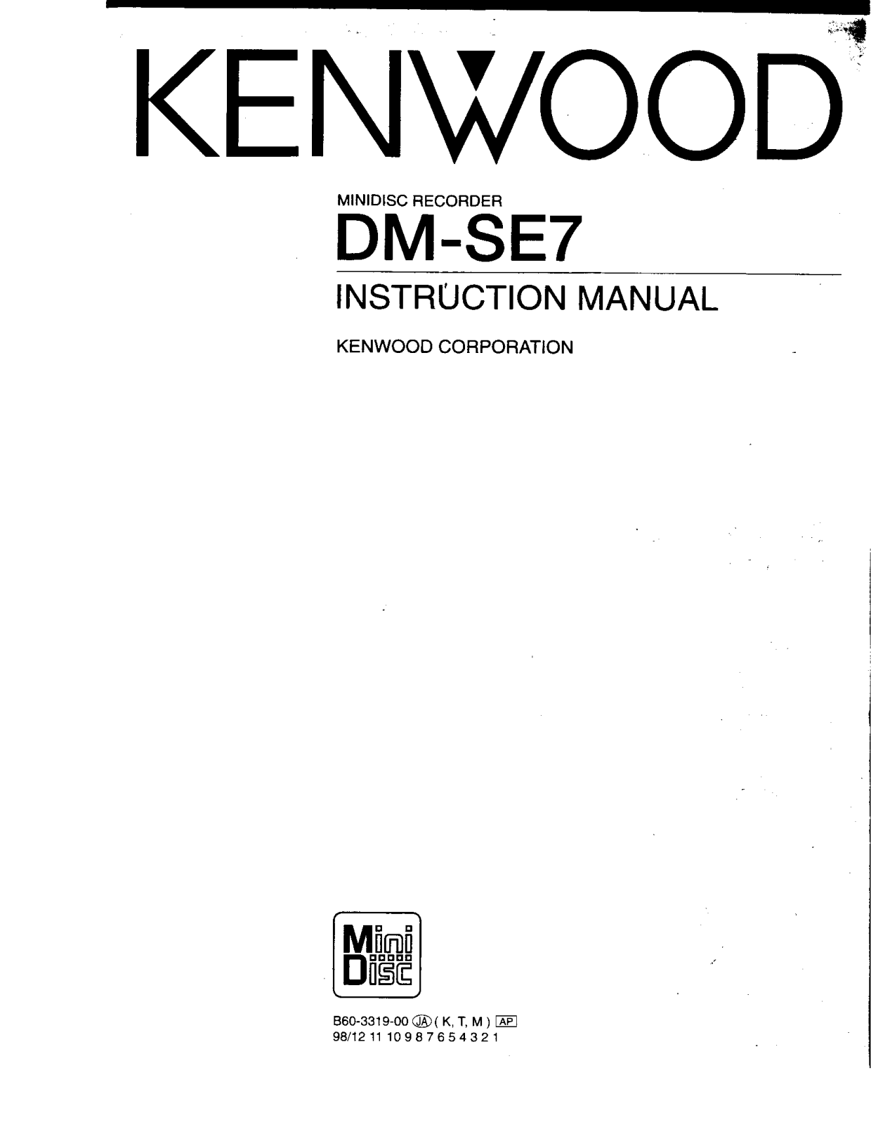 Kenwood DM-SE7 Owner's Manual