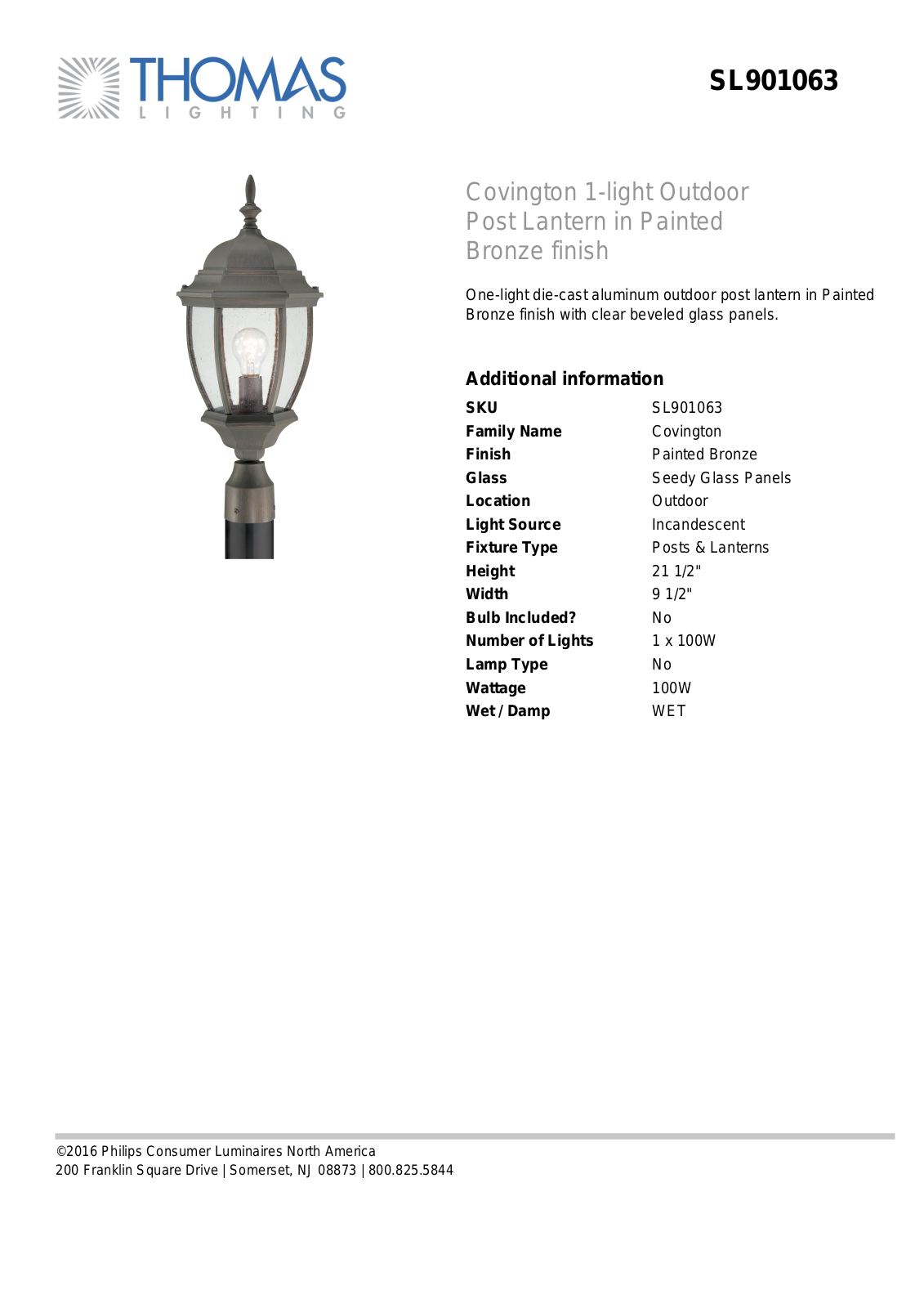 Thomas Lighting SL901063 User Manual - ManualMachine.com