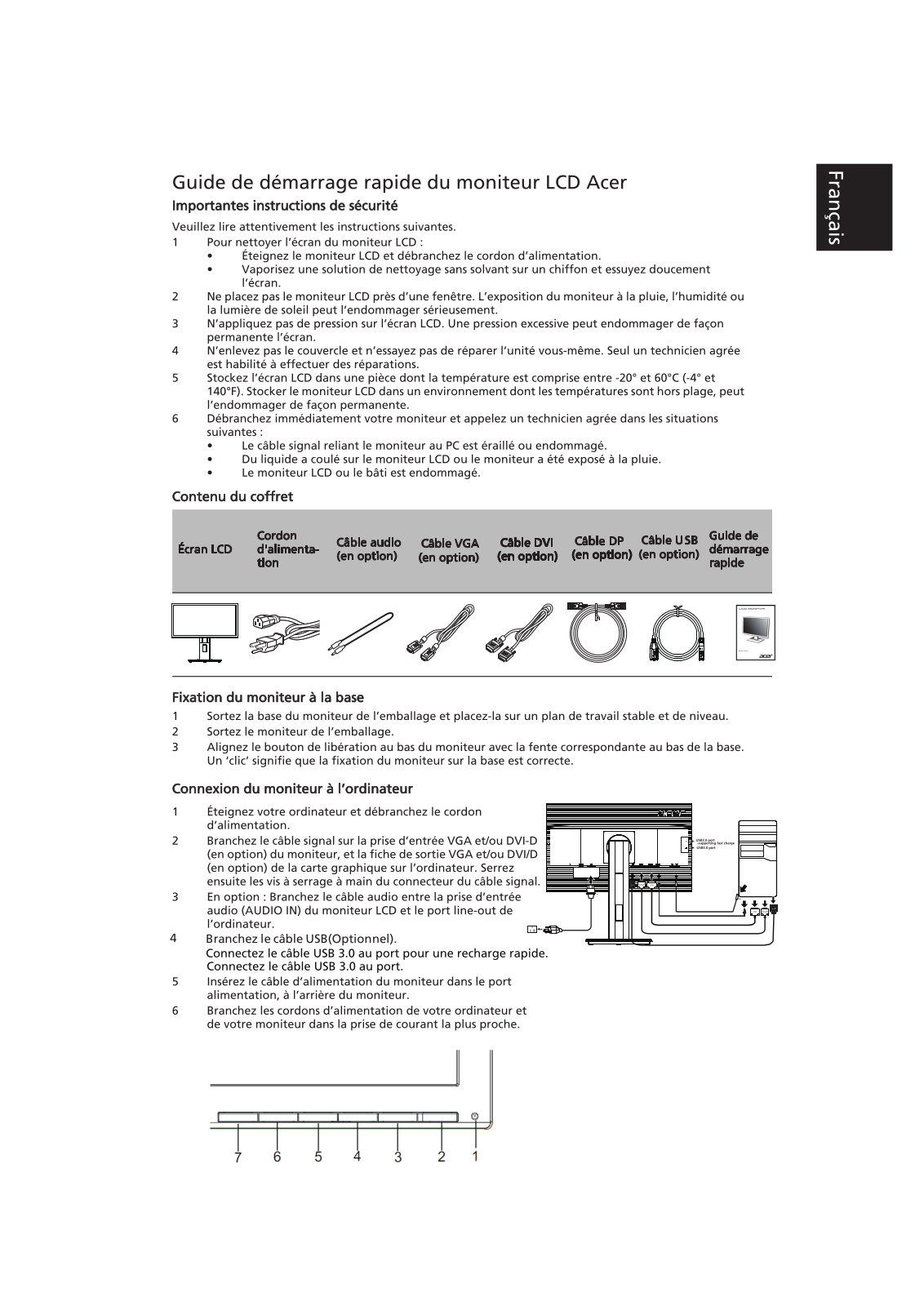 Acer B236HL quick installation guide