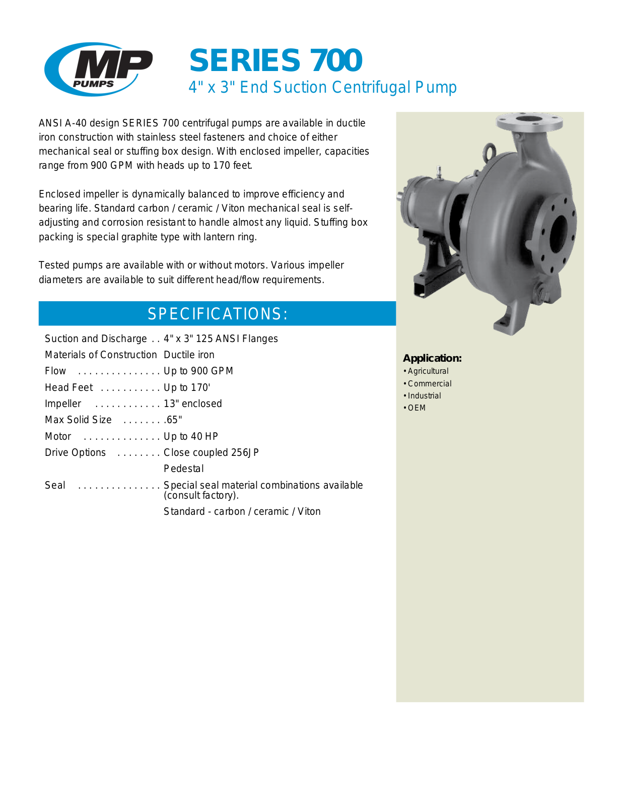 MP Pumps 700 User Manual