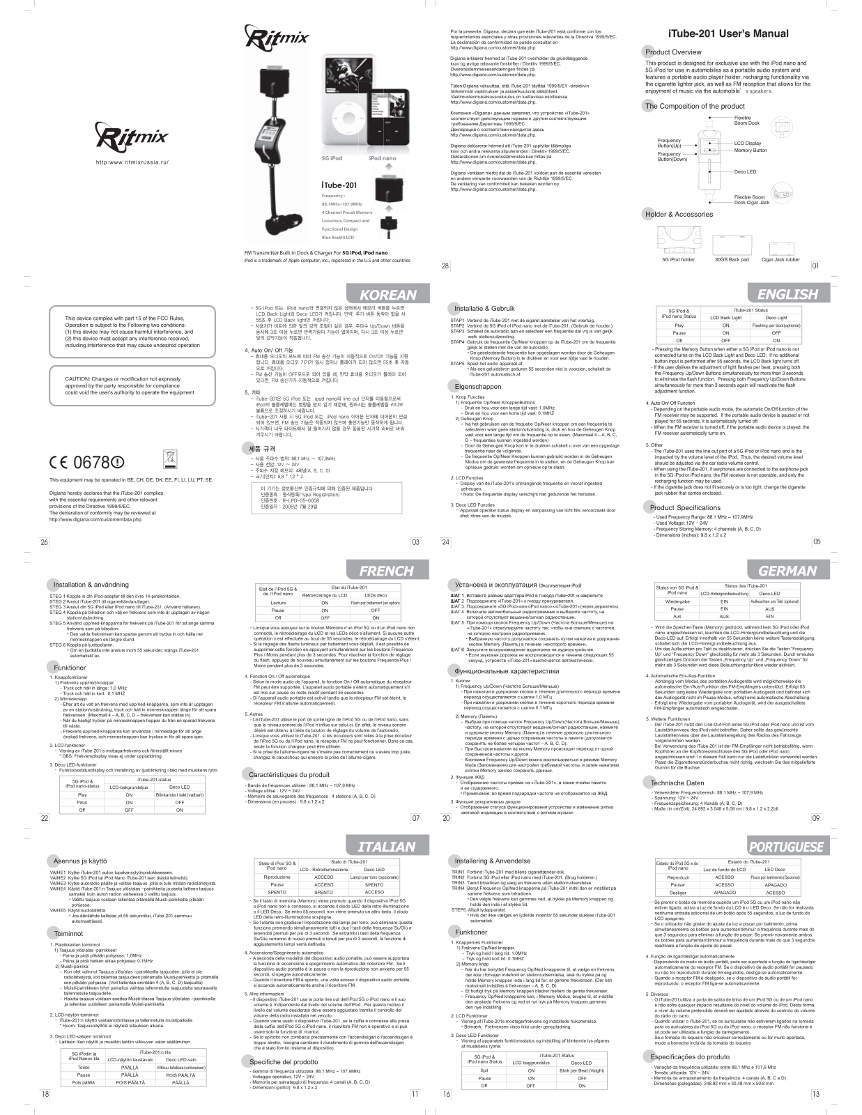 RITMIX iTube-201 User Manual