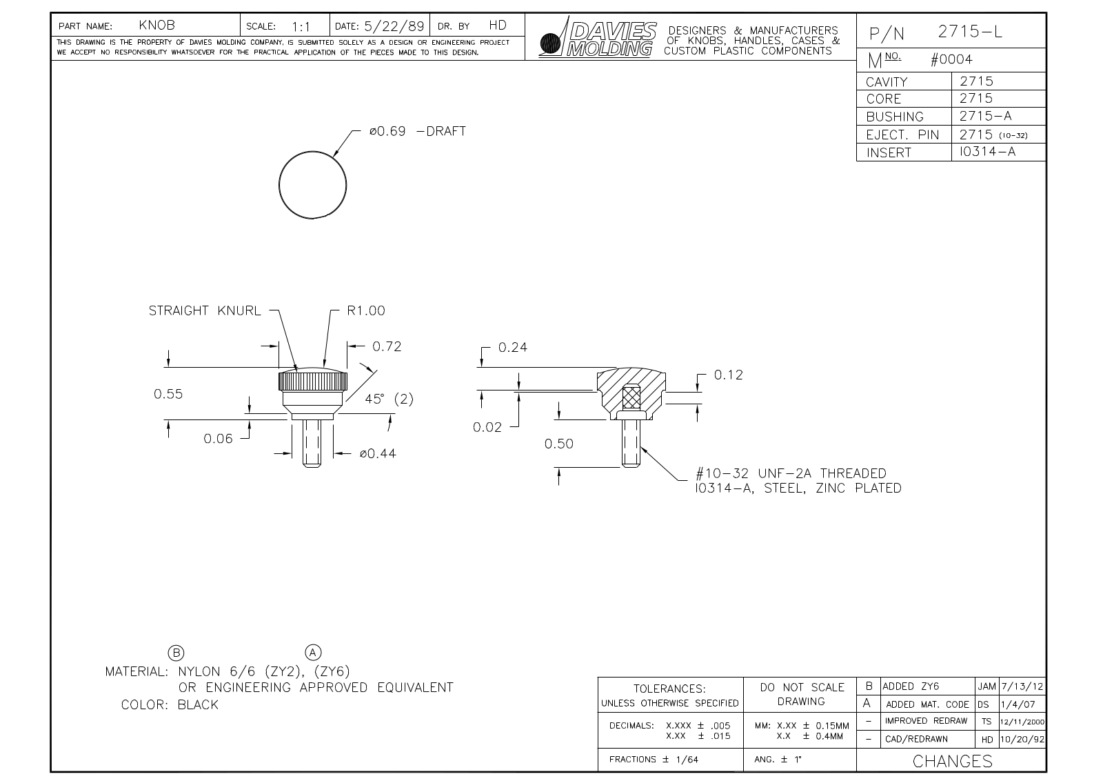 Davies Molding 2715-L Reference Drawing