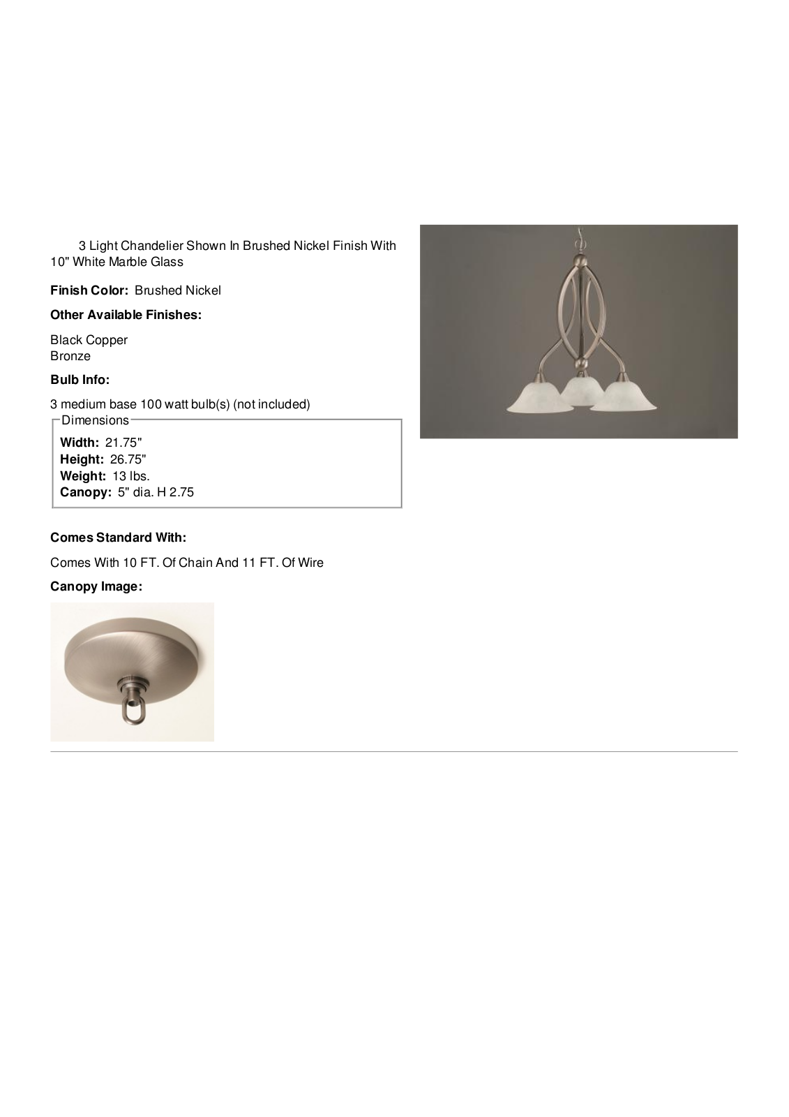 Fleur De Lis Living FDLL3598 Specifications - ManualMachine.com