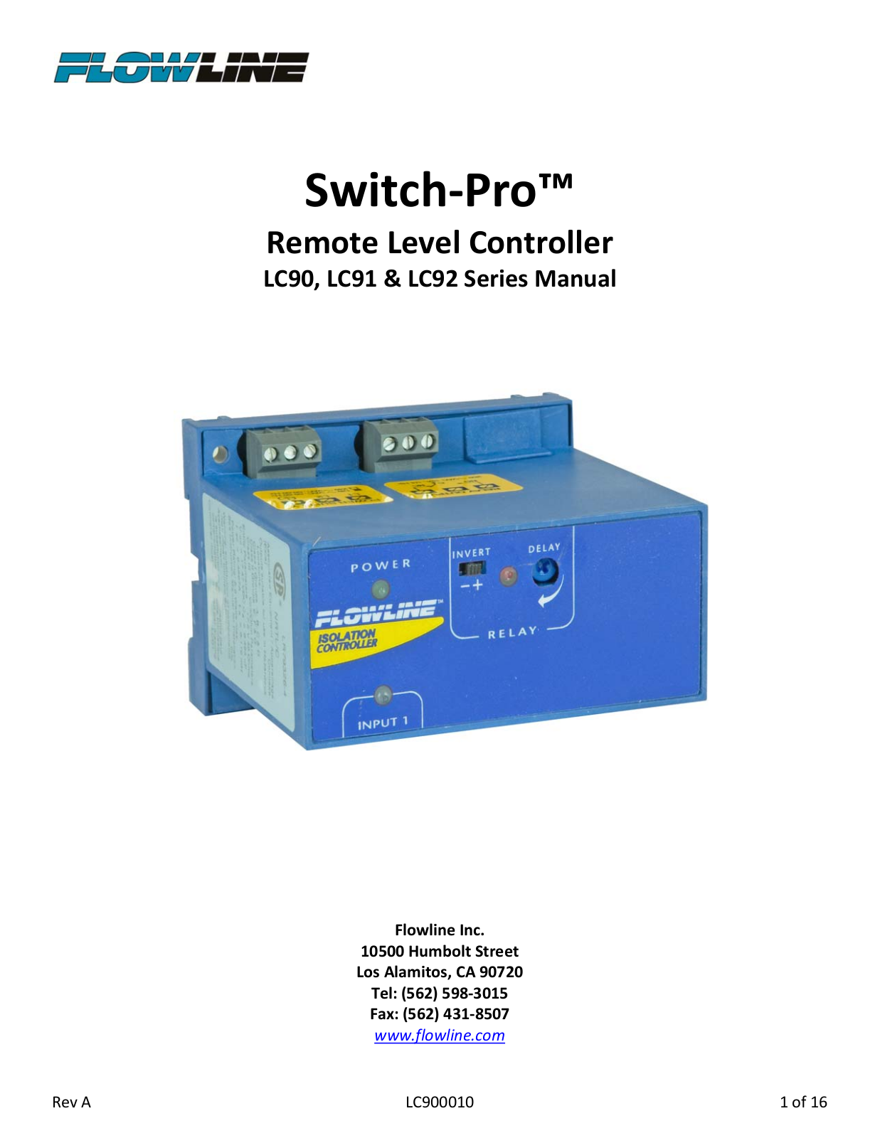 Flowline LC4, LC9 Operating Manual