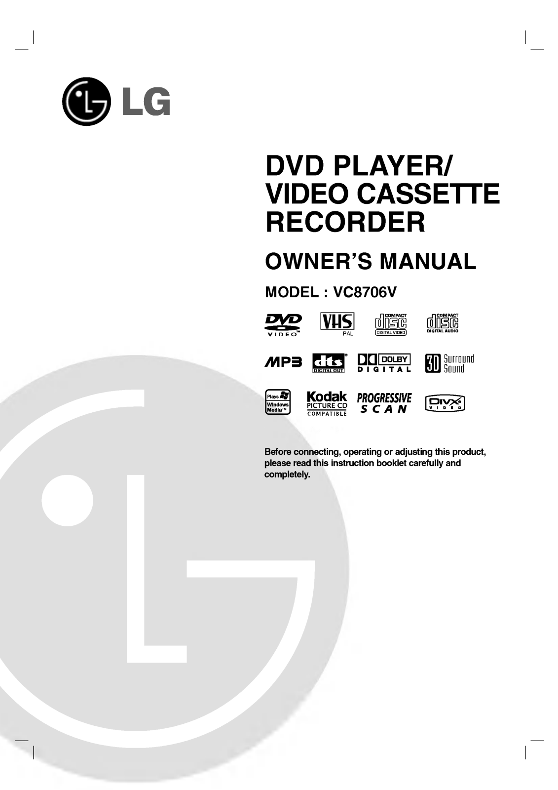 LG VC8706P2M User manual