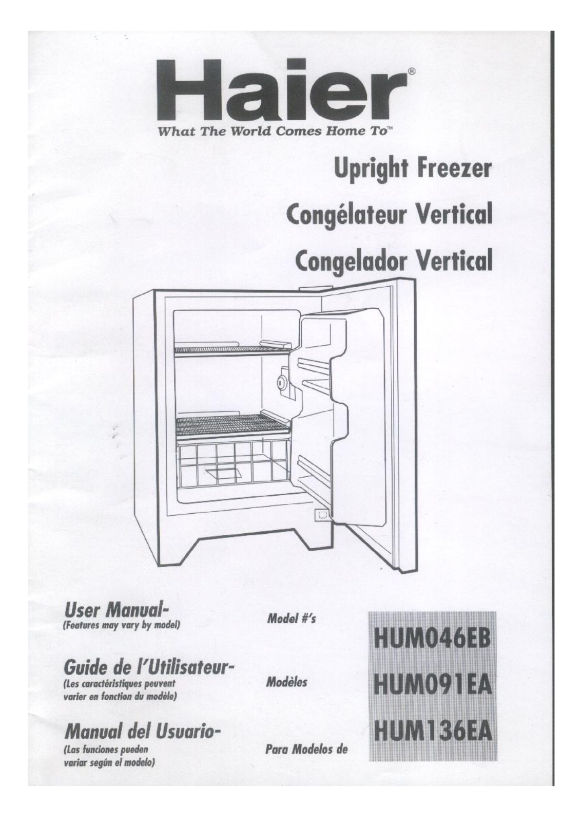 Haier HUM136EA, HUM91EA User Manual