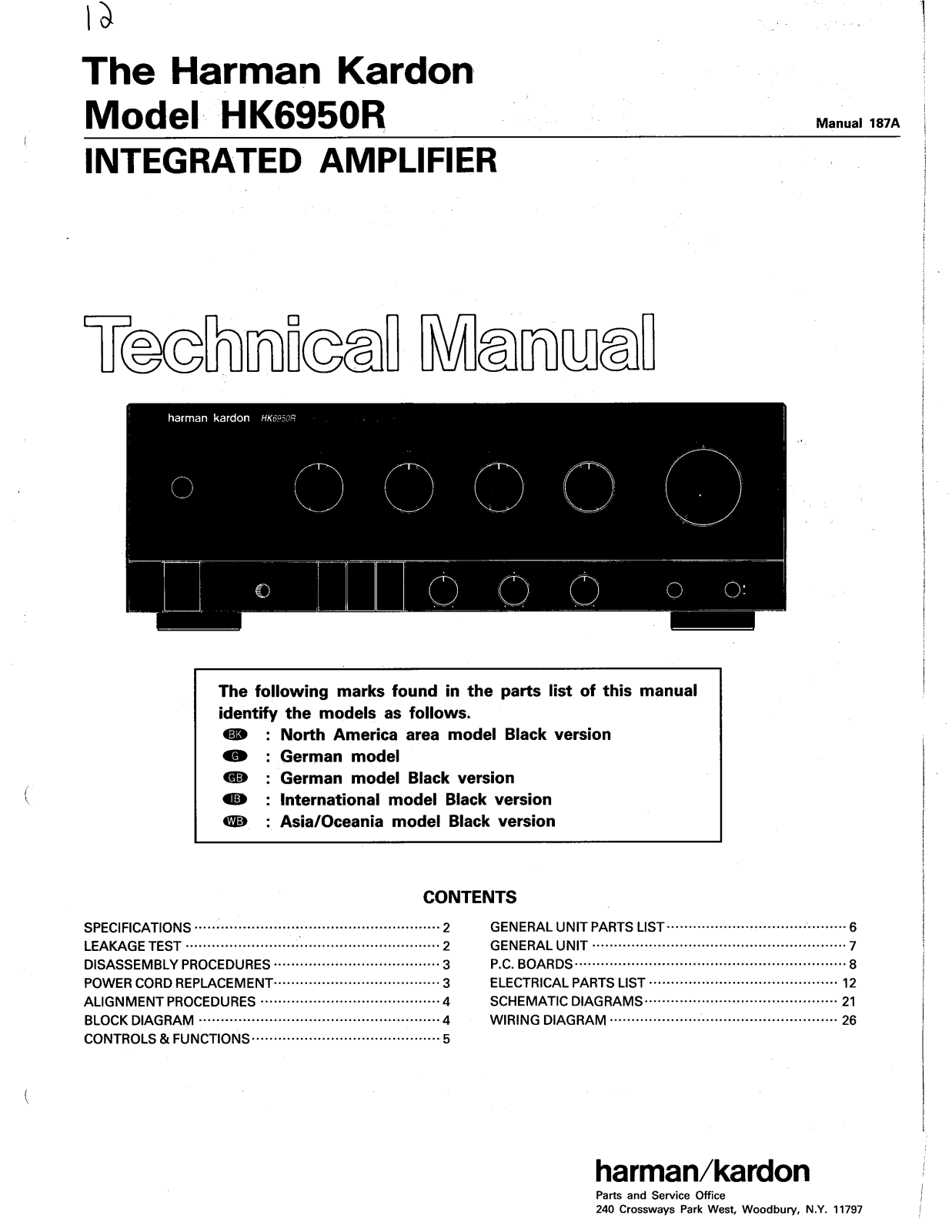 Harman Kardon 6950r schematic