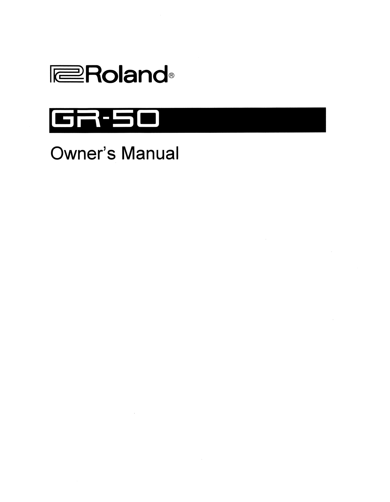 Roland GR-50 User Manual