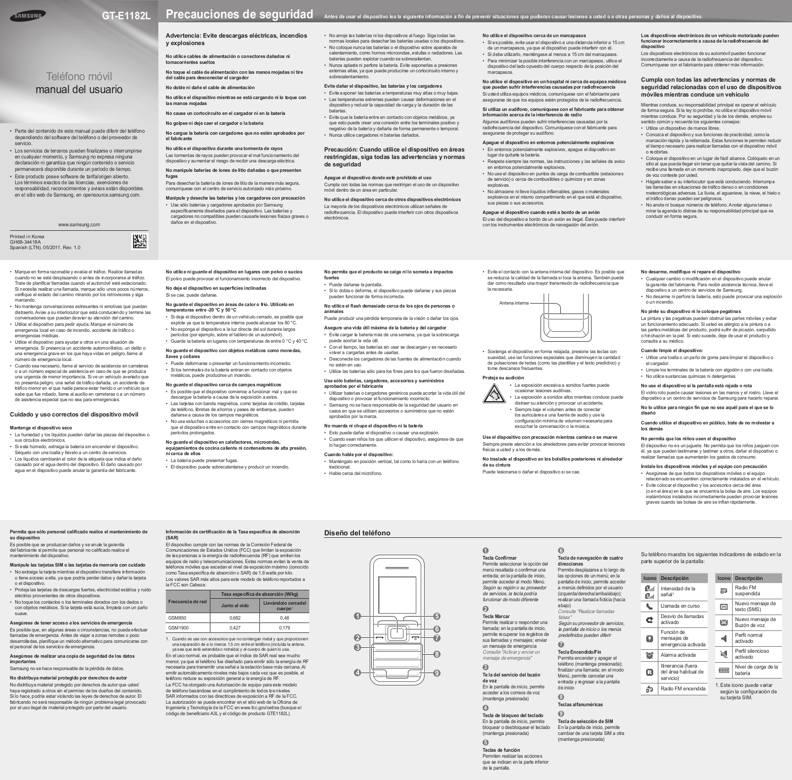 Samsung GT-E1182L User Manual