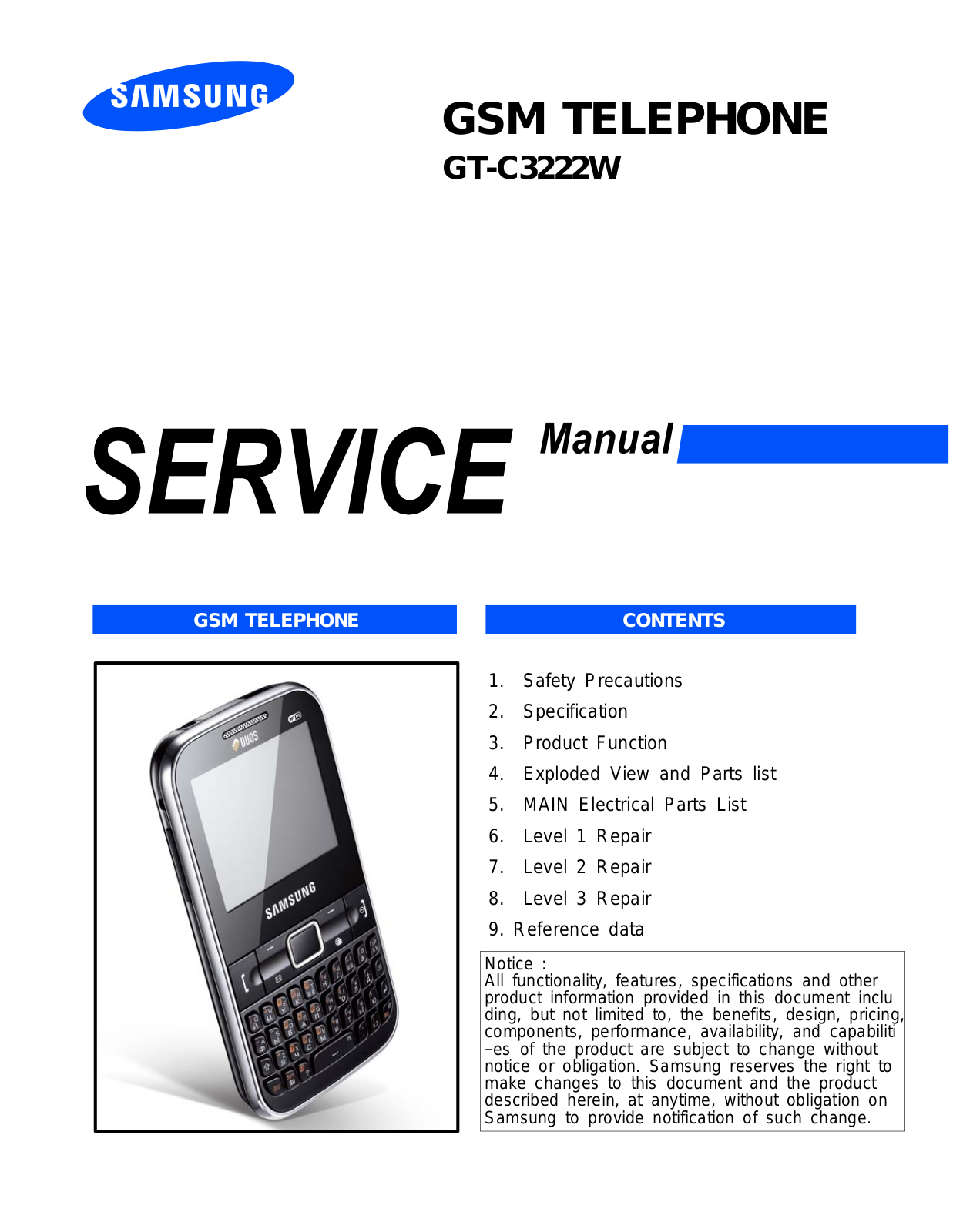 Samsung C3222W Service Manual