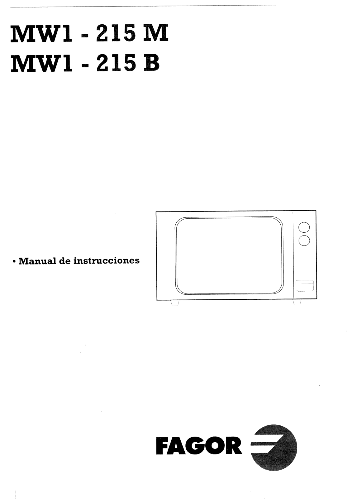 FAGOR MW1-215M, MW1-215B User Manual