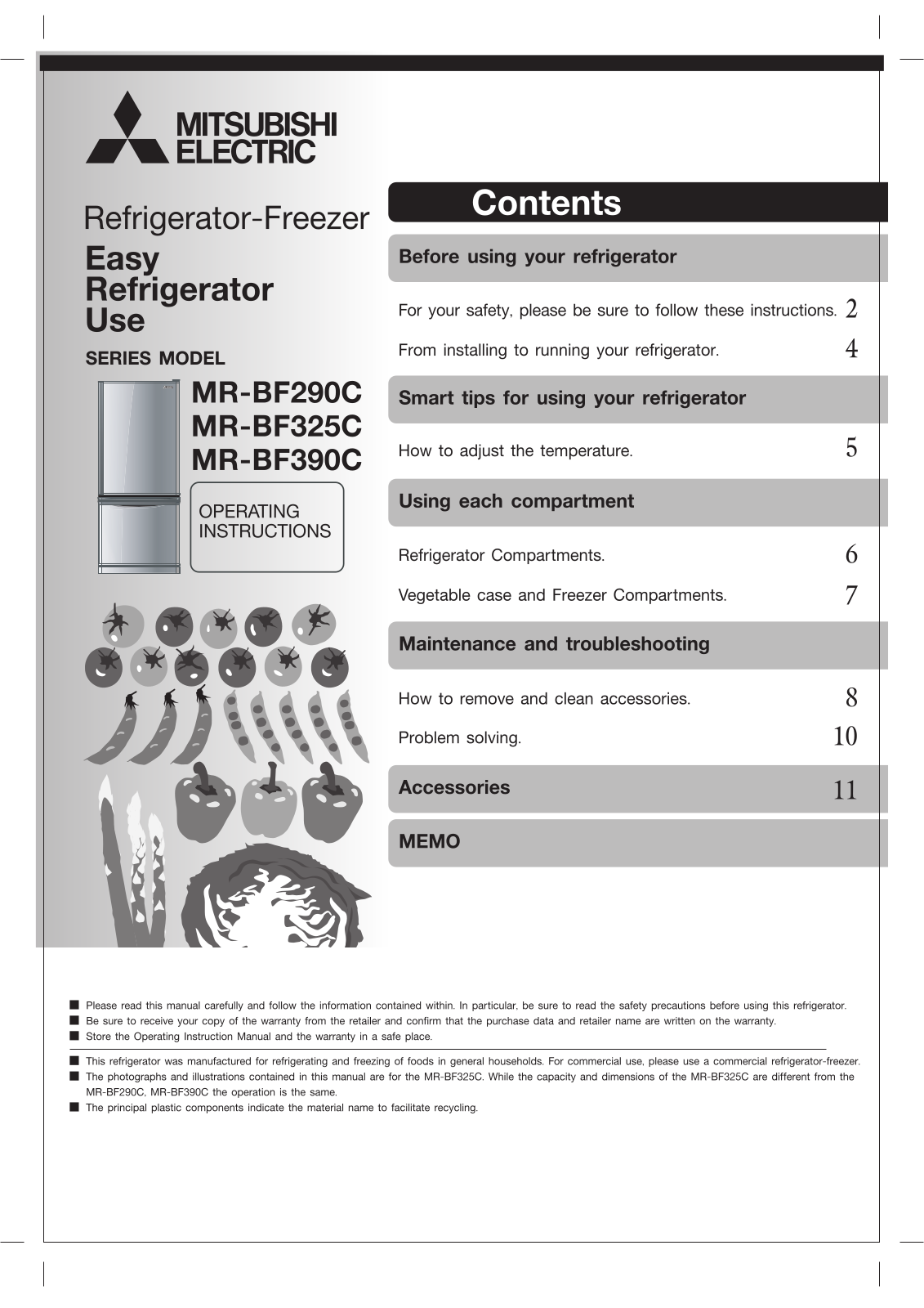 Mitsubishi Electric MR-BF325C-ST-A User Manual