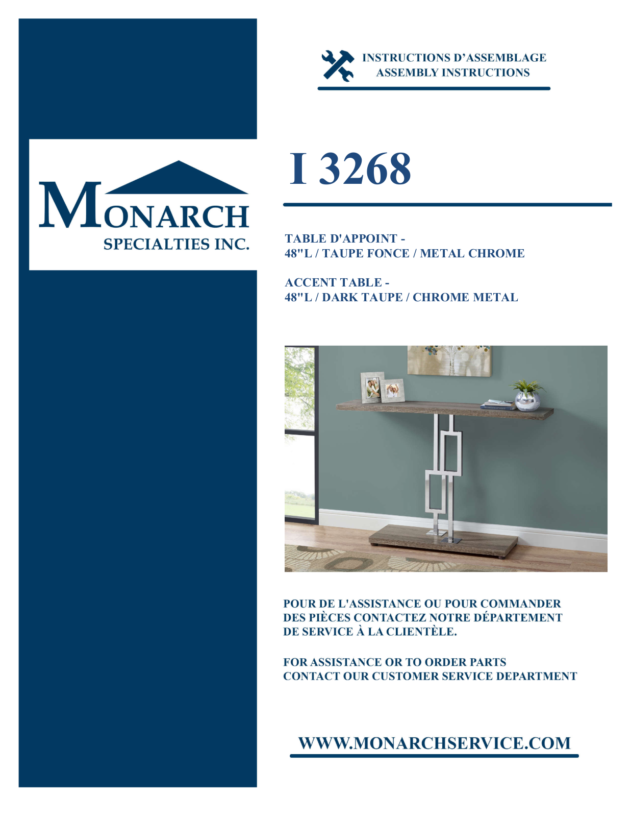 Monarch I3268 Assembly Guide - ManualMachine.com