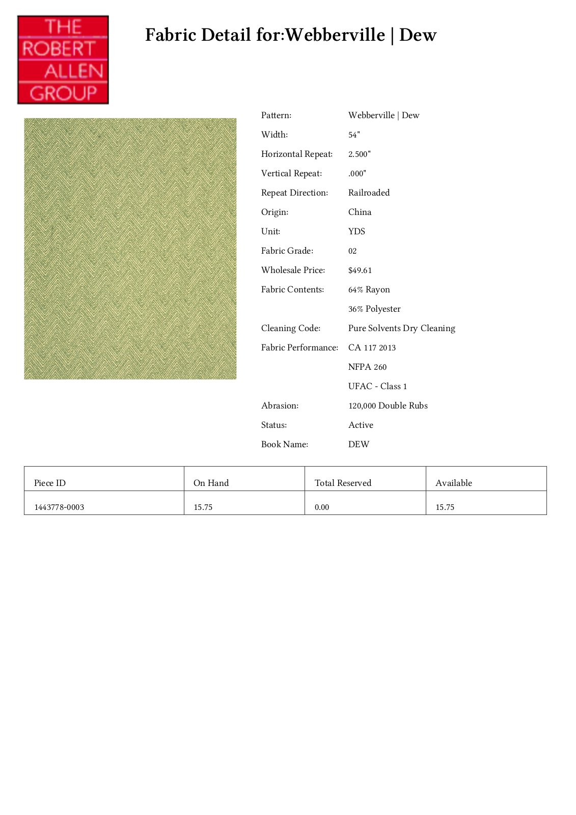 Robert Allen RALF1849 Specifications - ManualMachine.com