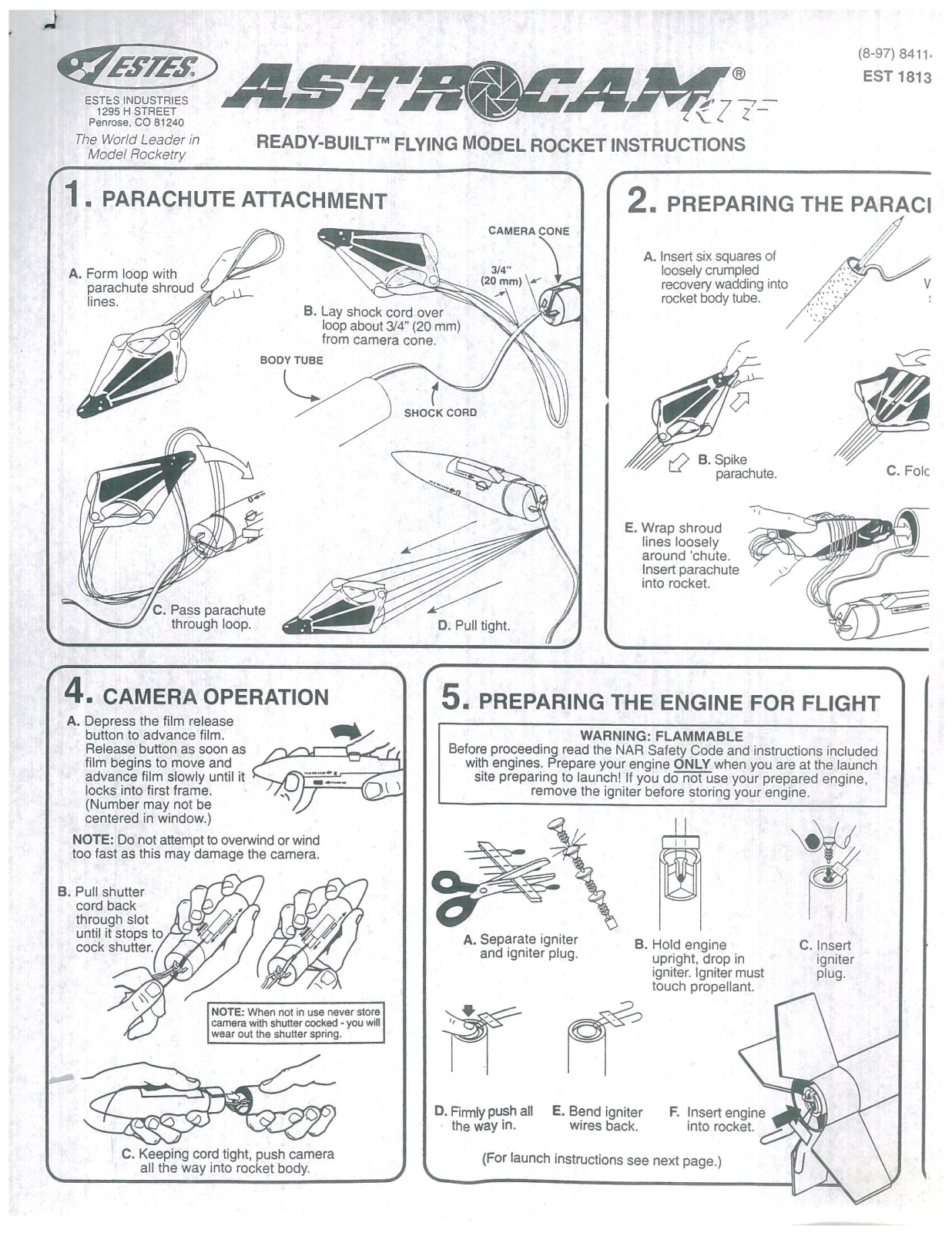 ESTES EST 1813 User Manual