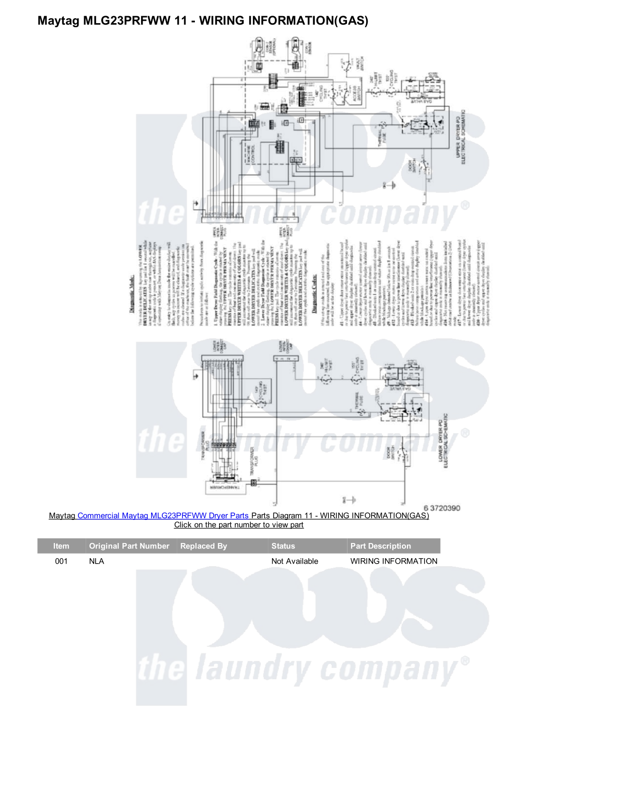 Maytag MLG23PRFWW Parts Diagram