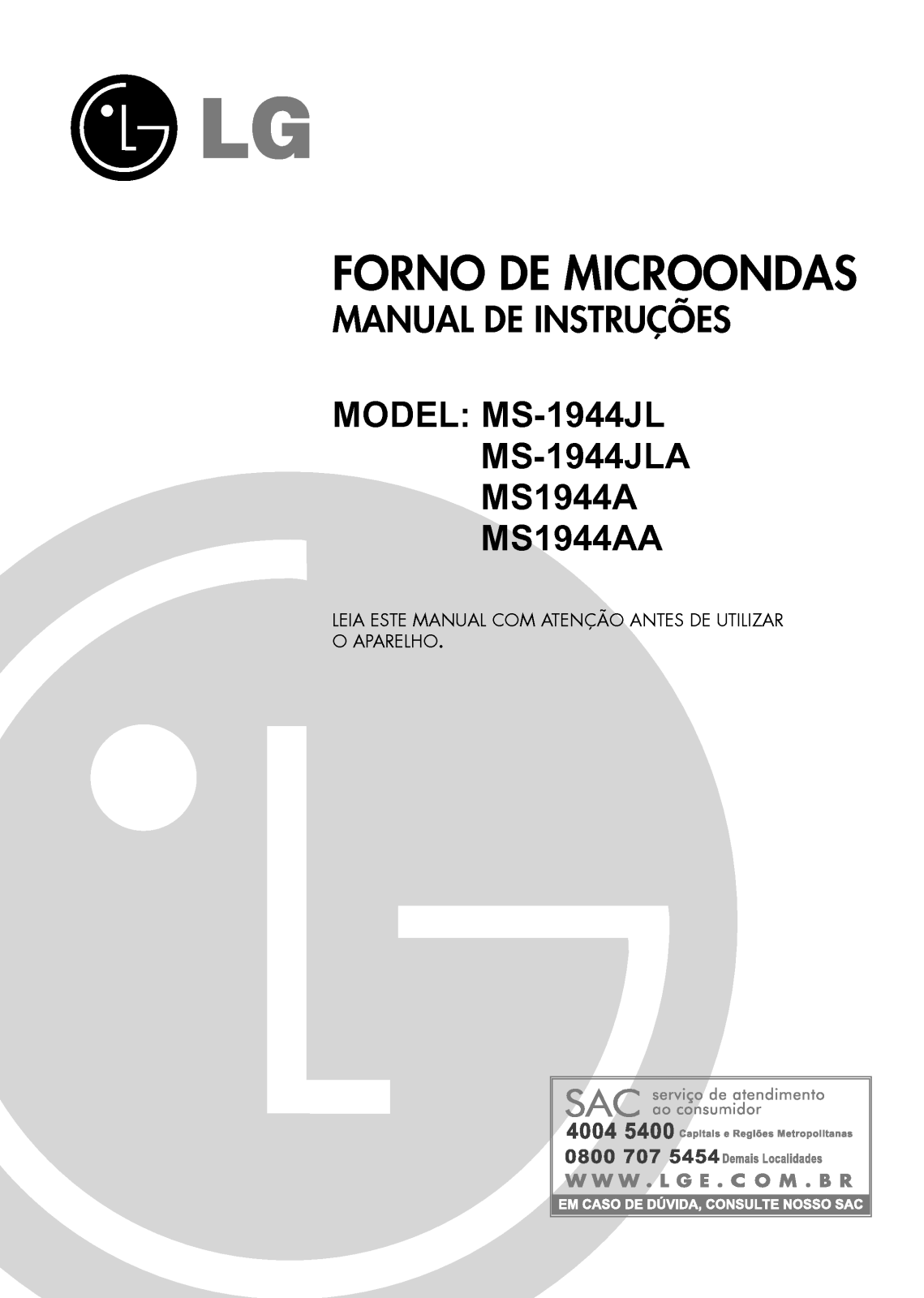 Lg MS-1944AA, MS-1944JLA, MS-1944JL, MS-1944A User Manual