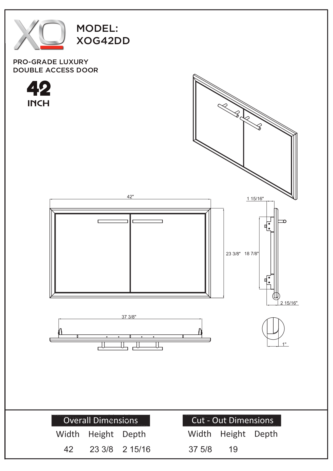 XO XOGRILL003 Specs