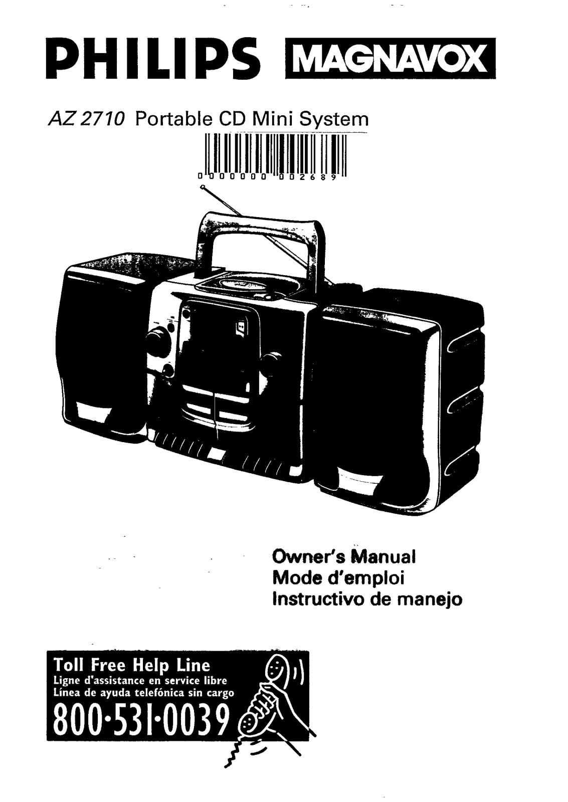 Philips AZ2710/17, AZ2710/01 User Manual