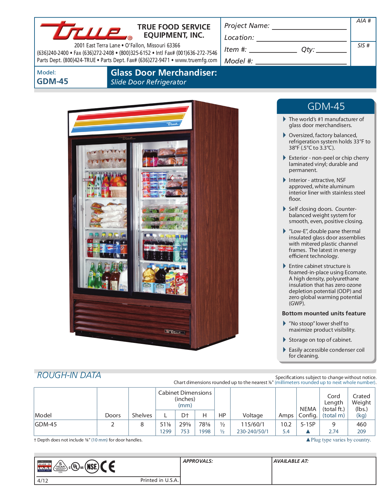 True GDM-45 User Manual