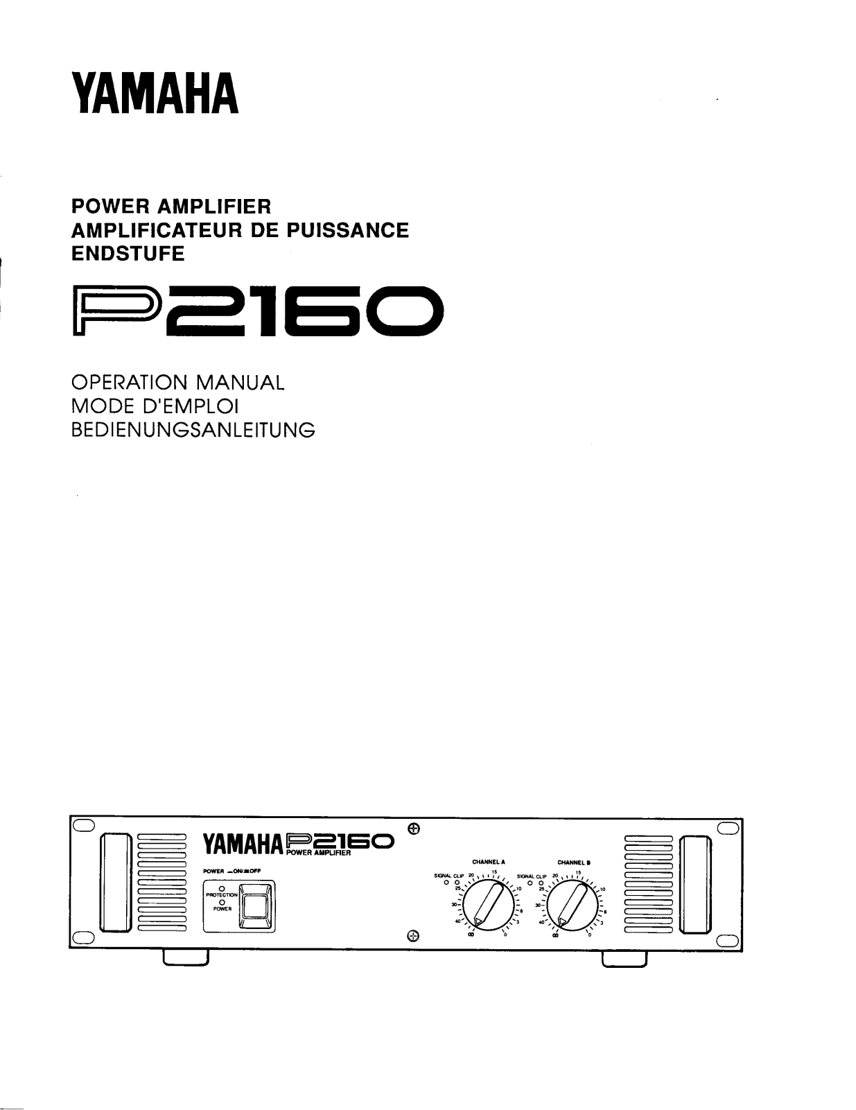 Yamaha P2160 User Manual