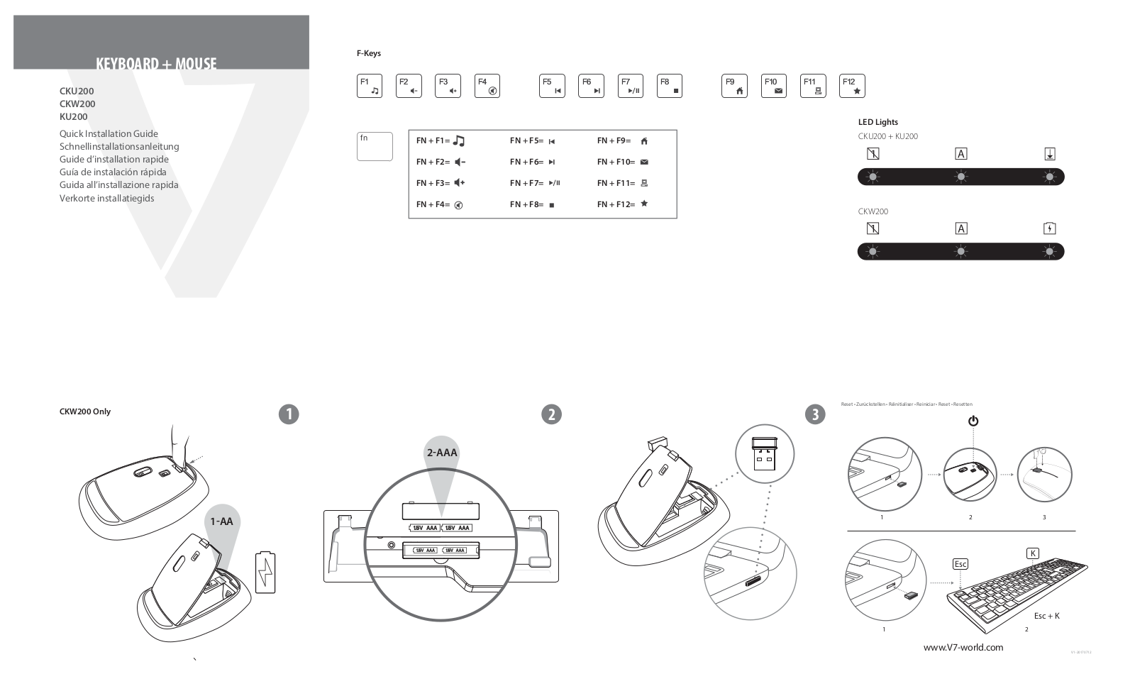 V7 KU200DE-WHT Quick Start Guide