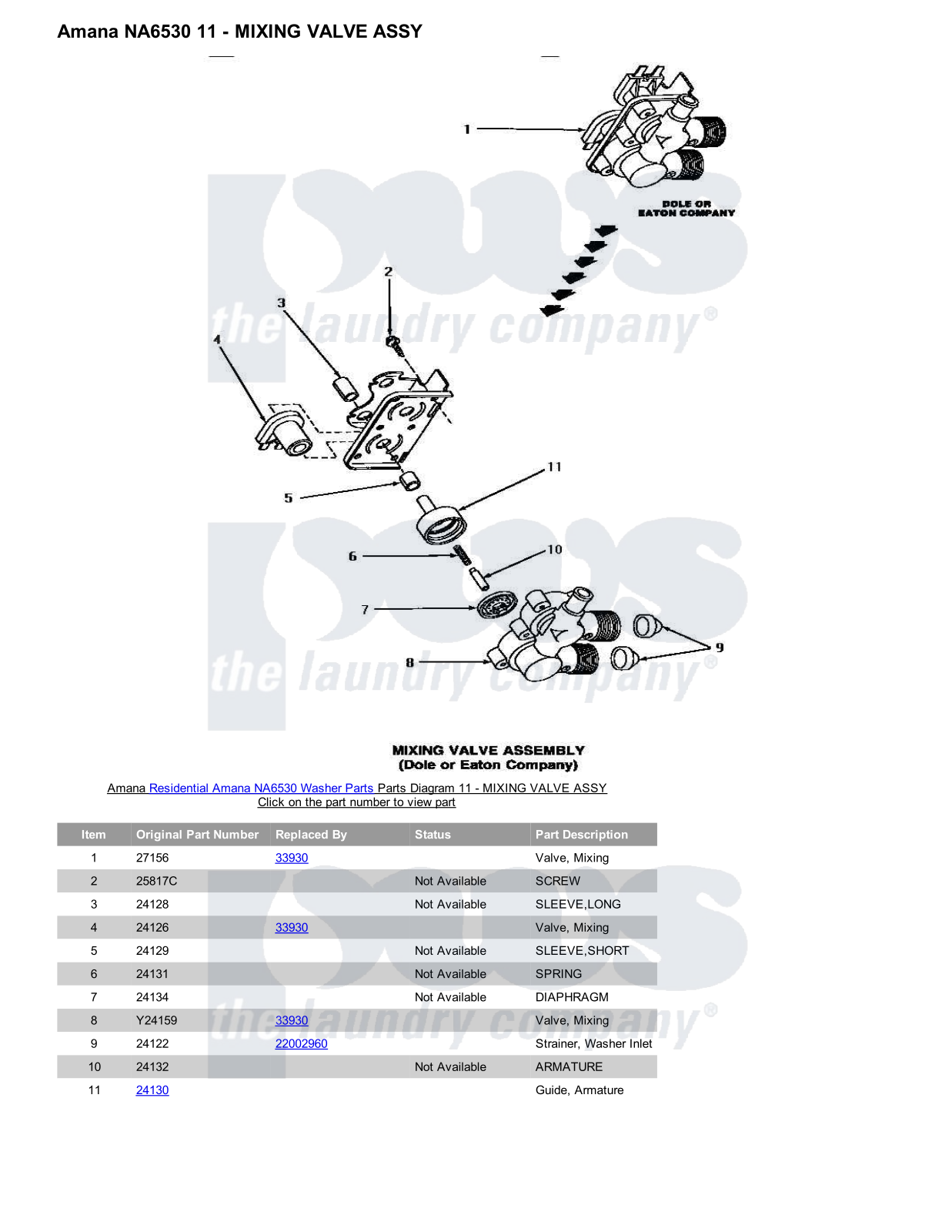 Amana NA6530 Parts Diagram