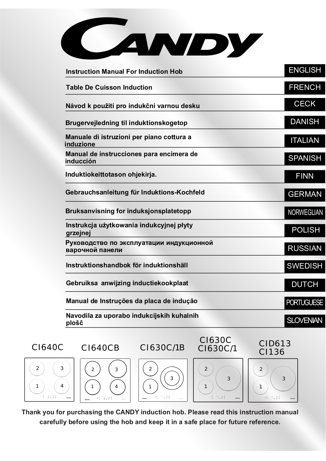 Candy CI 640 CB User Manual