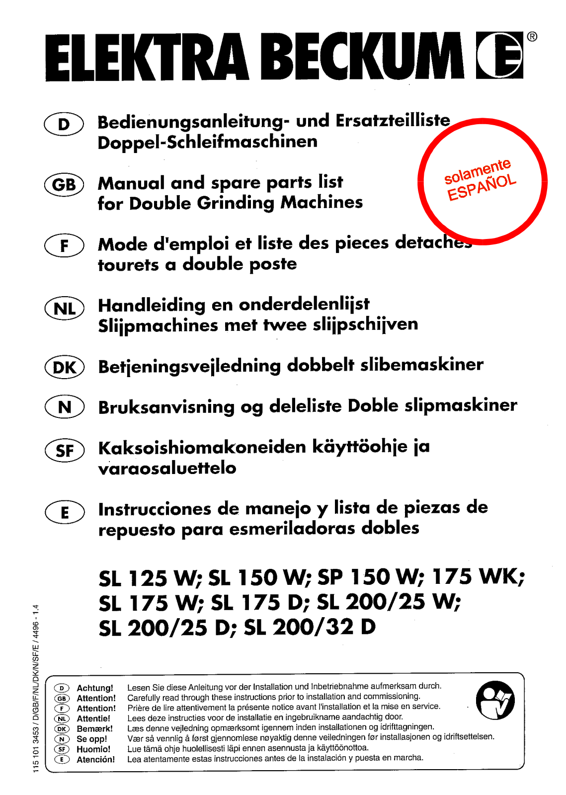 Metabo SL 125 W, SL 150 W, SP 150 W, 175 WK, SL 175 W User guide - ManualMachine.com