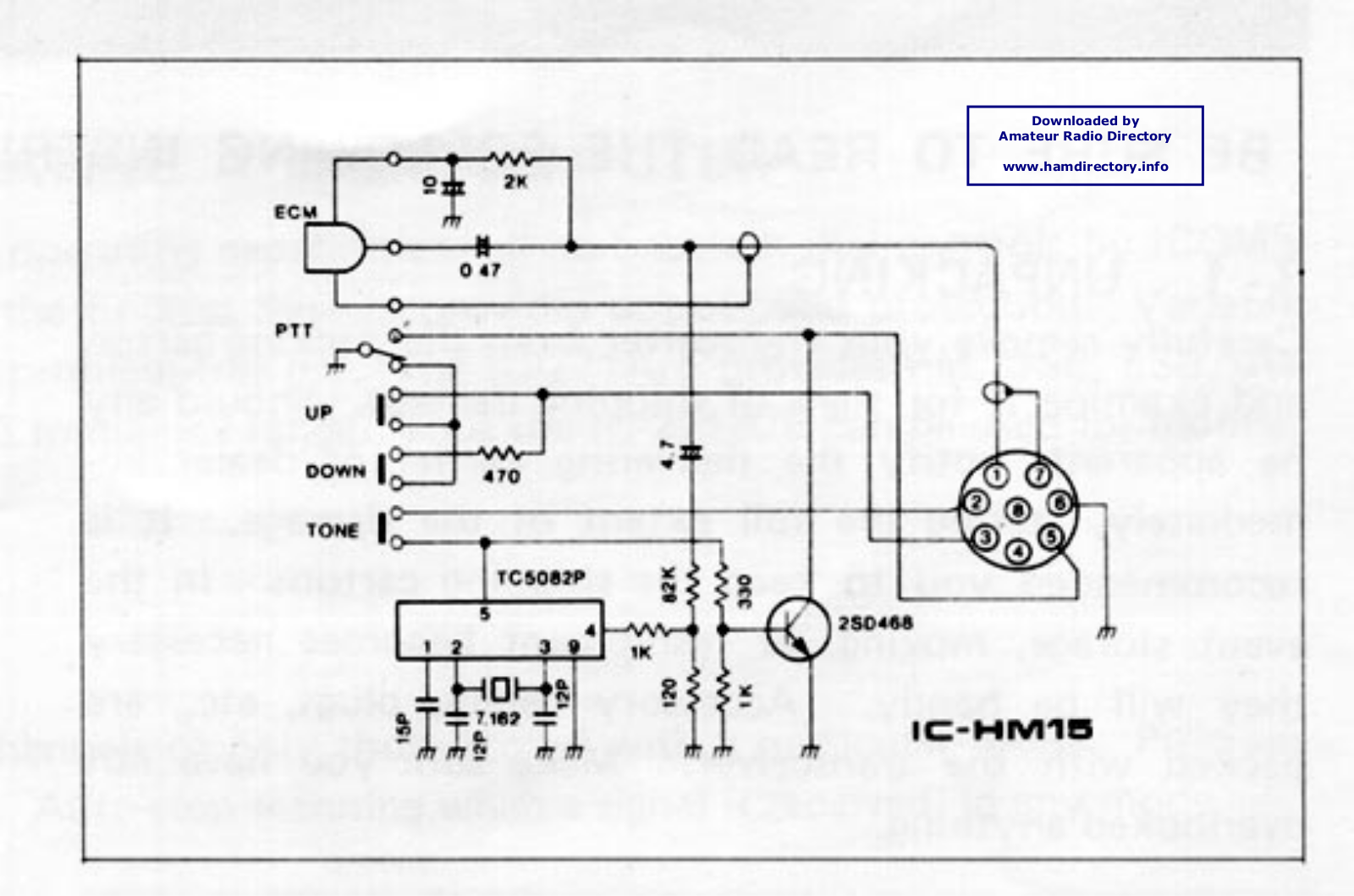 ICOM HM-15 Schematics