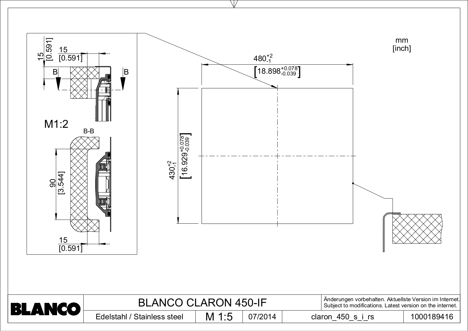 Blanco CLARON 450-IF User guide