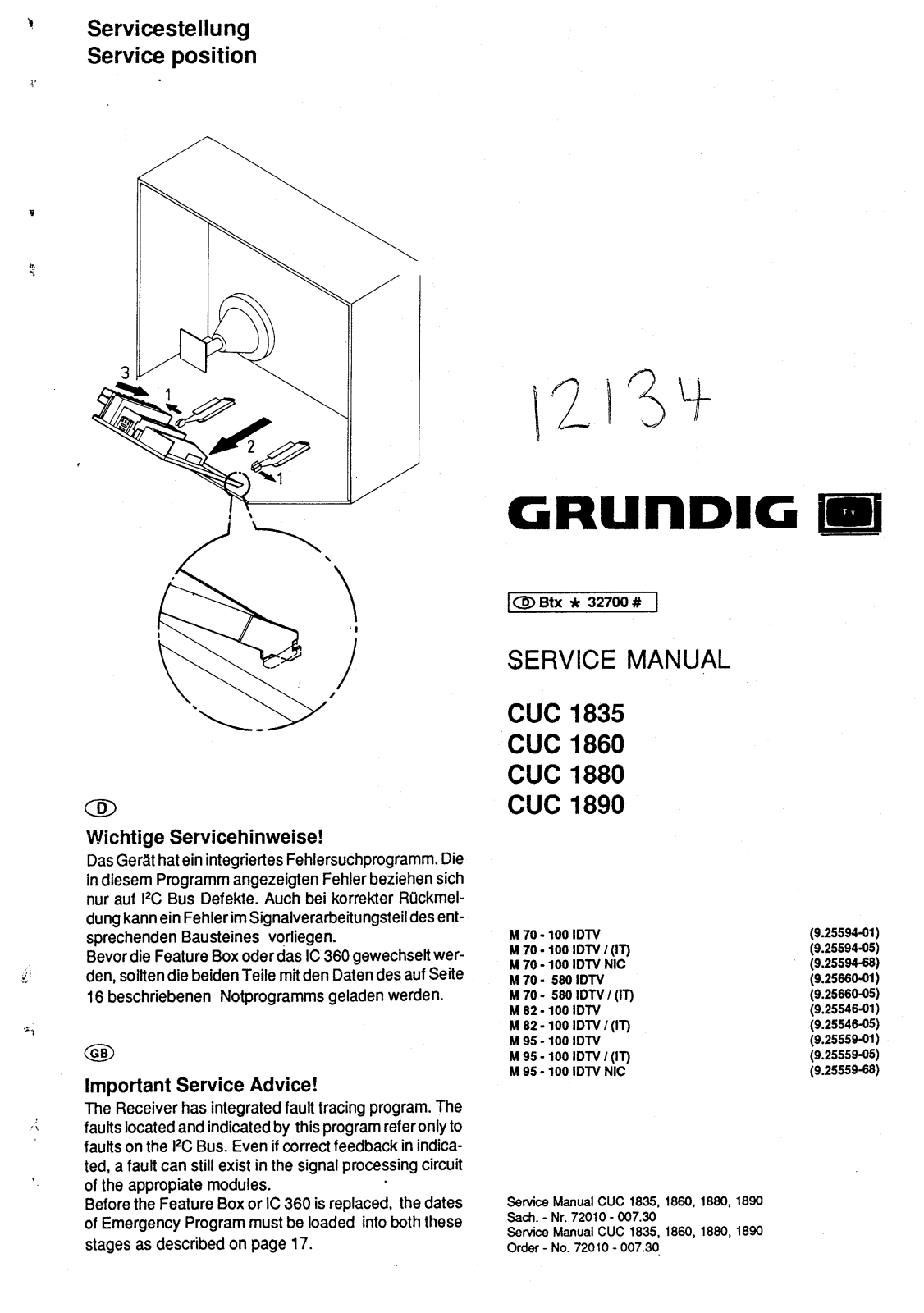 Grundig CUC1835, CUC1860, CUC1880, CUC1890 Schematic