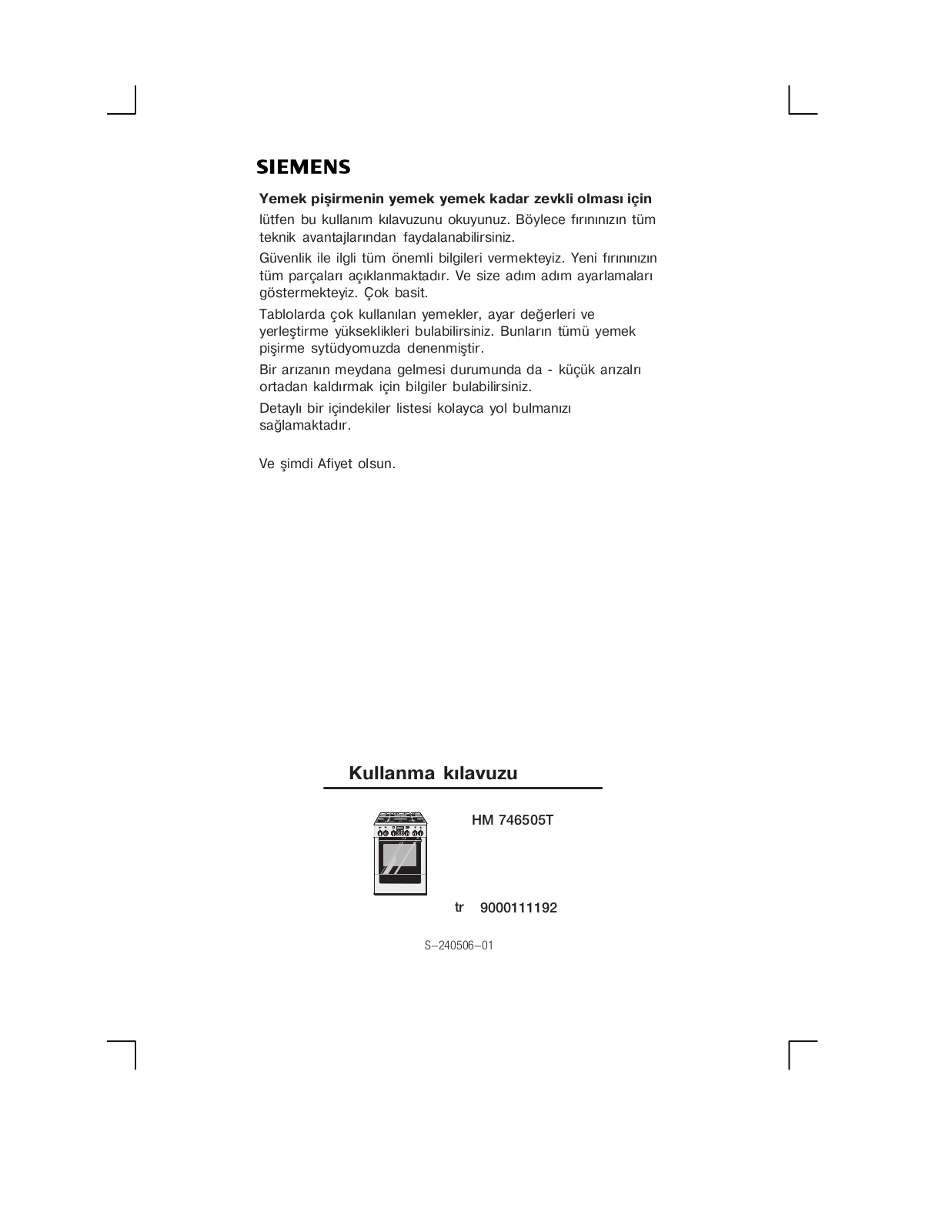 Siemens HM746505T User Manual