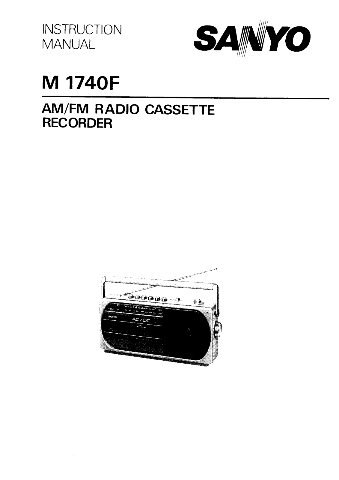 Sanyo M 1740F Instruction Manual