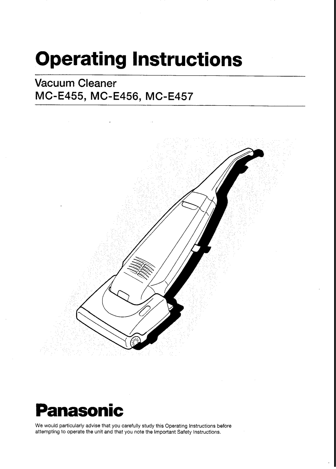 Panasonic mc-e457, MC-E456 User Manual