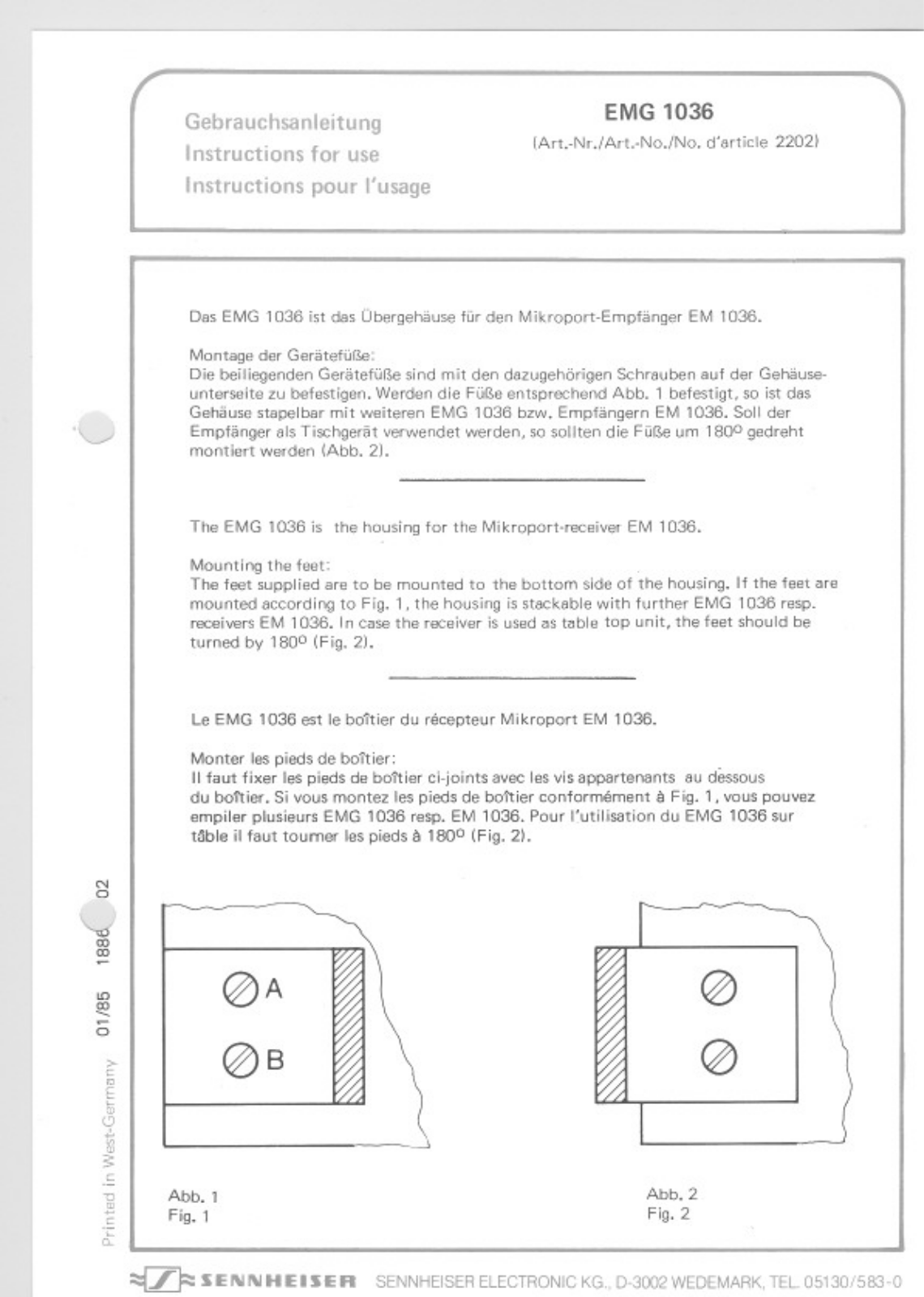 Sennheiser EMG 1036 User Manual