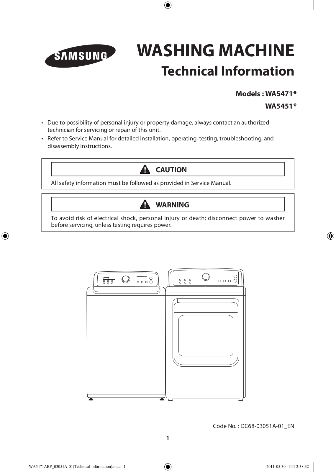 Samsung WA5471ABP User Manual