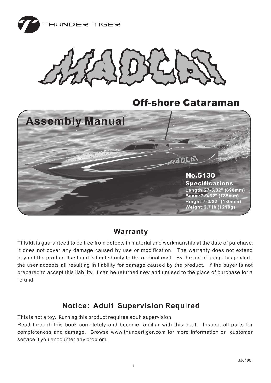 Thunder Tiger 5130 User guide