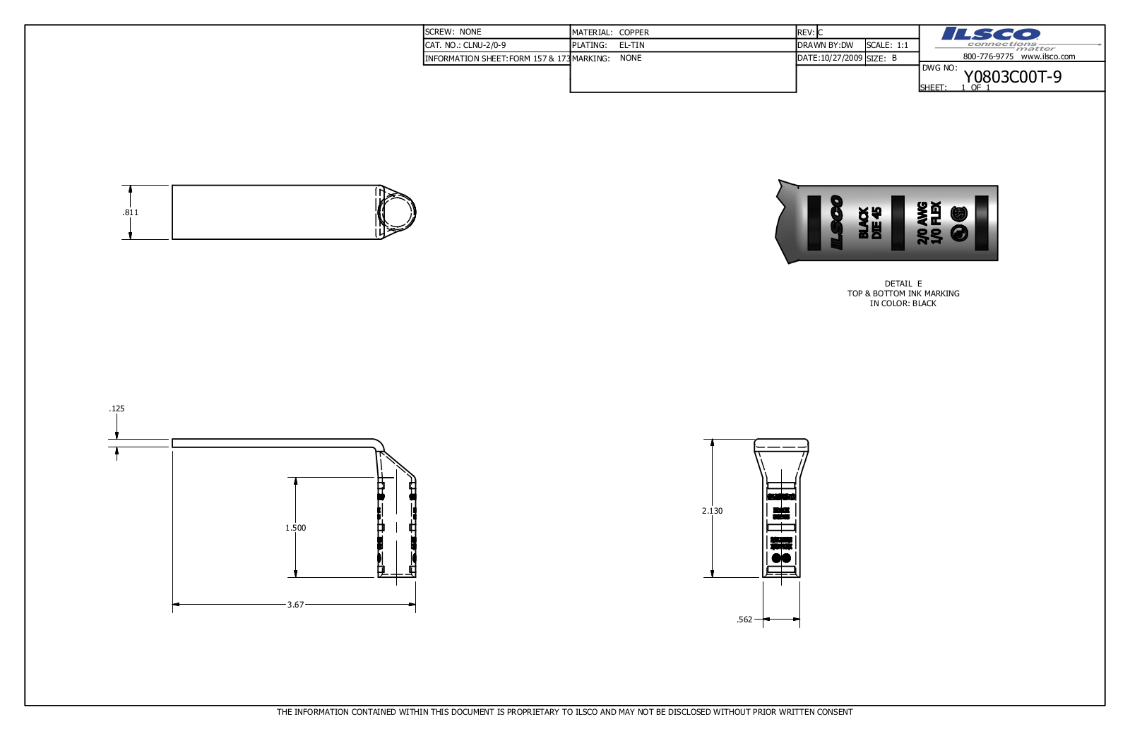 Ilsco CLNU-2/0-9 Data sheet