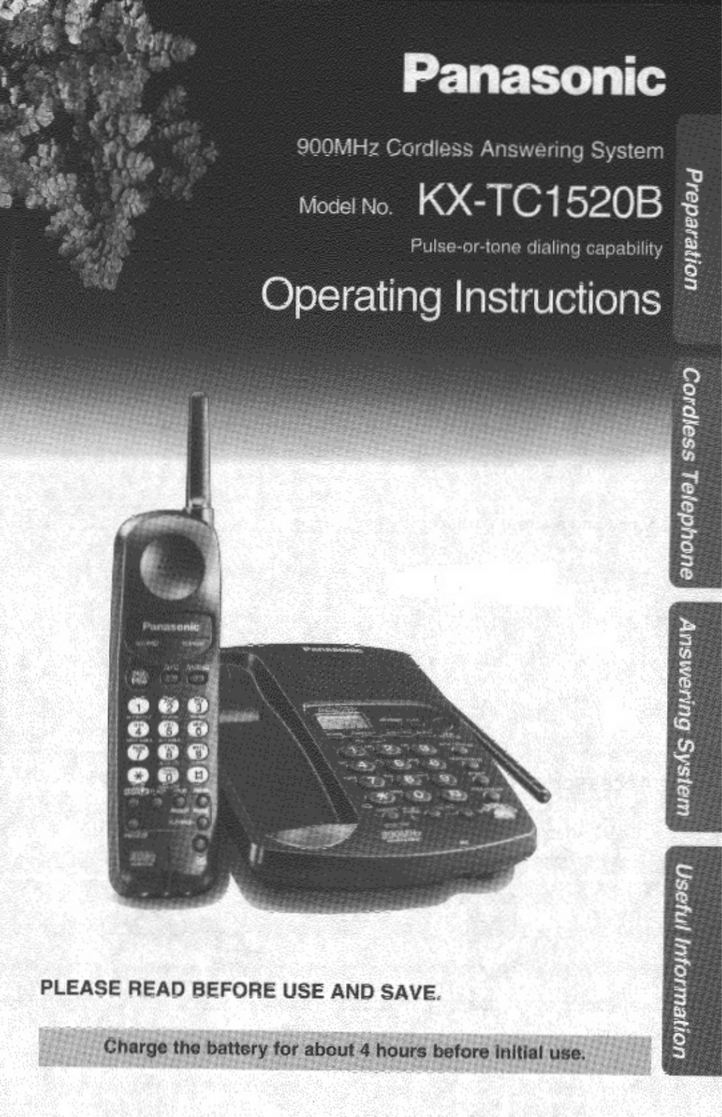 Panasonic kx-tc1520 Operation Manual