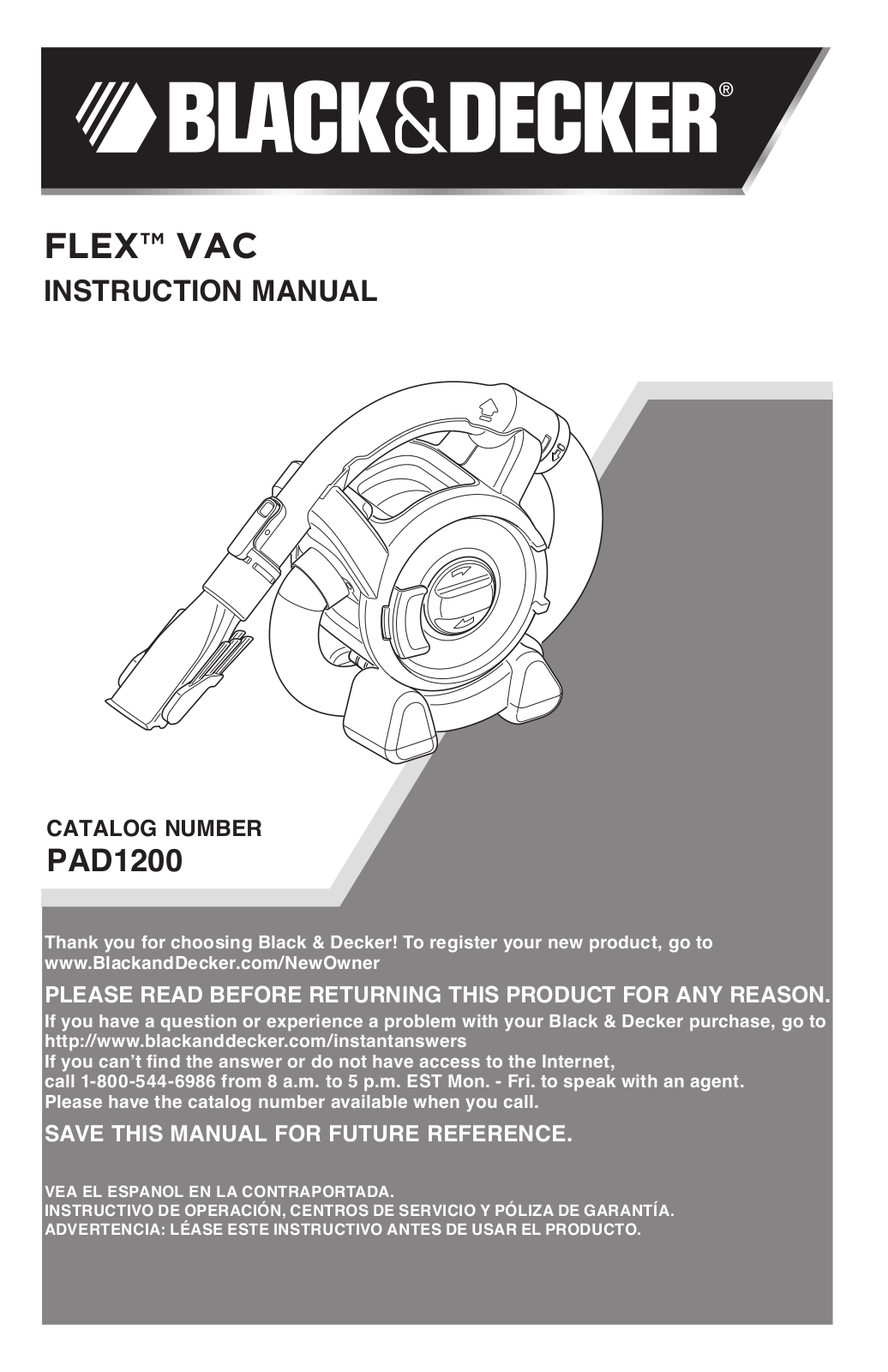 Black & Decker PAD1200 User Manual