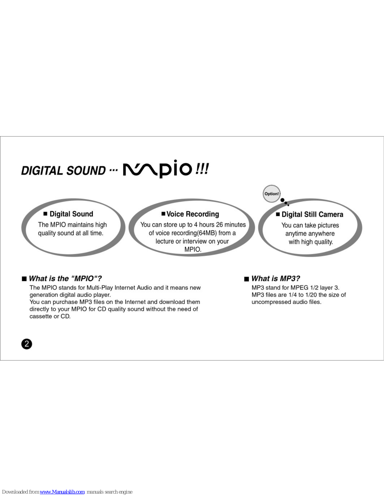 Mpio DMG User Manual