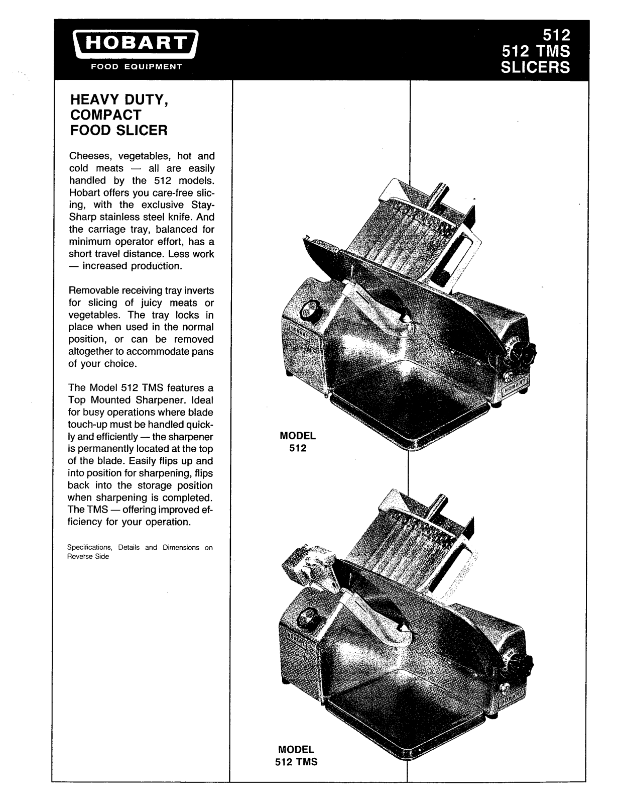 Hobart 512TMS User Manual