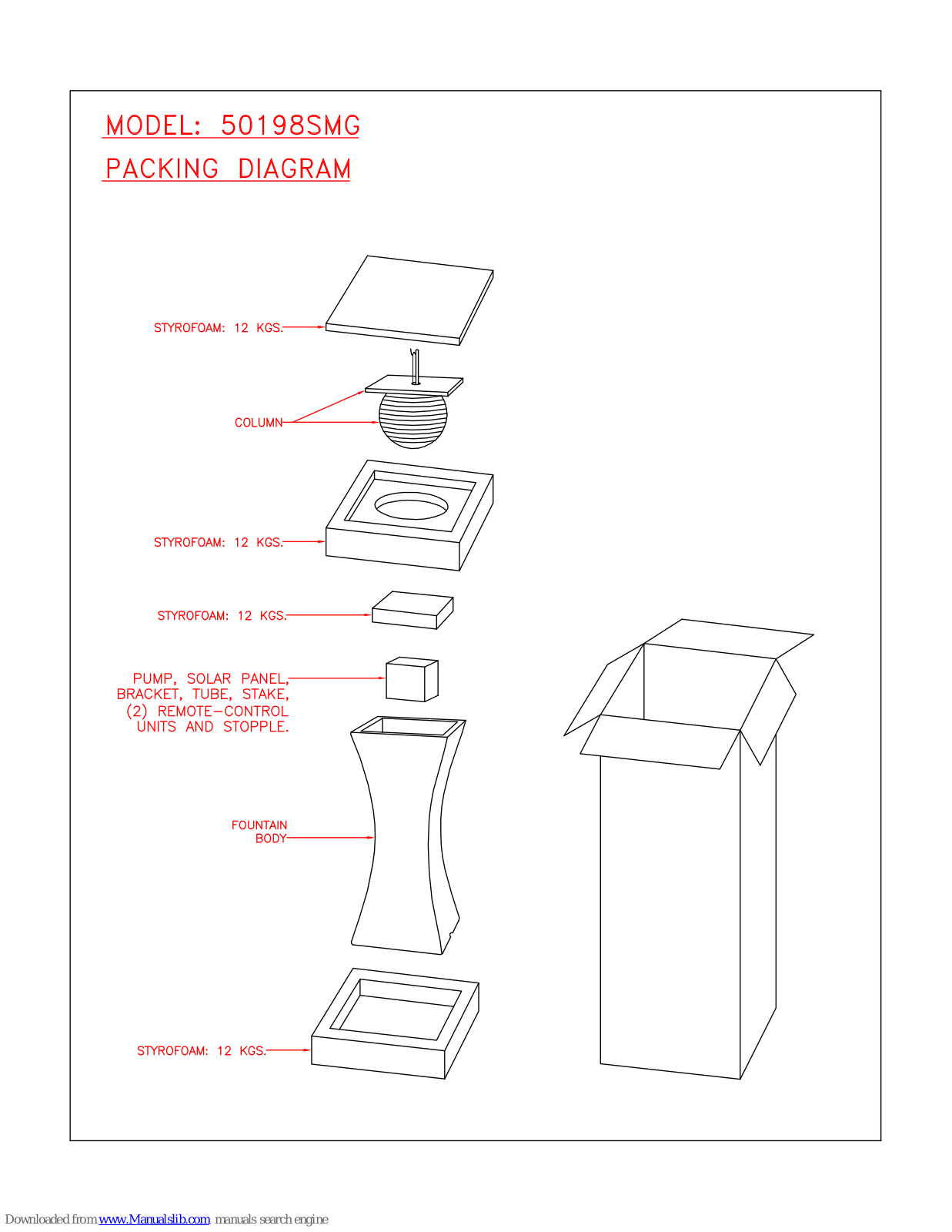 Kenroy Home 50198SMG Assembly Instructions Manual