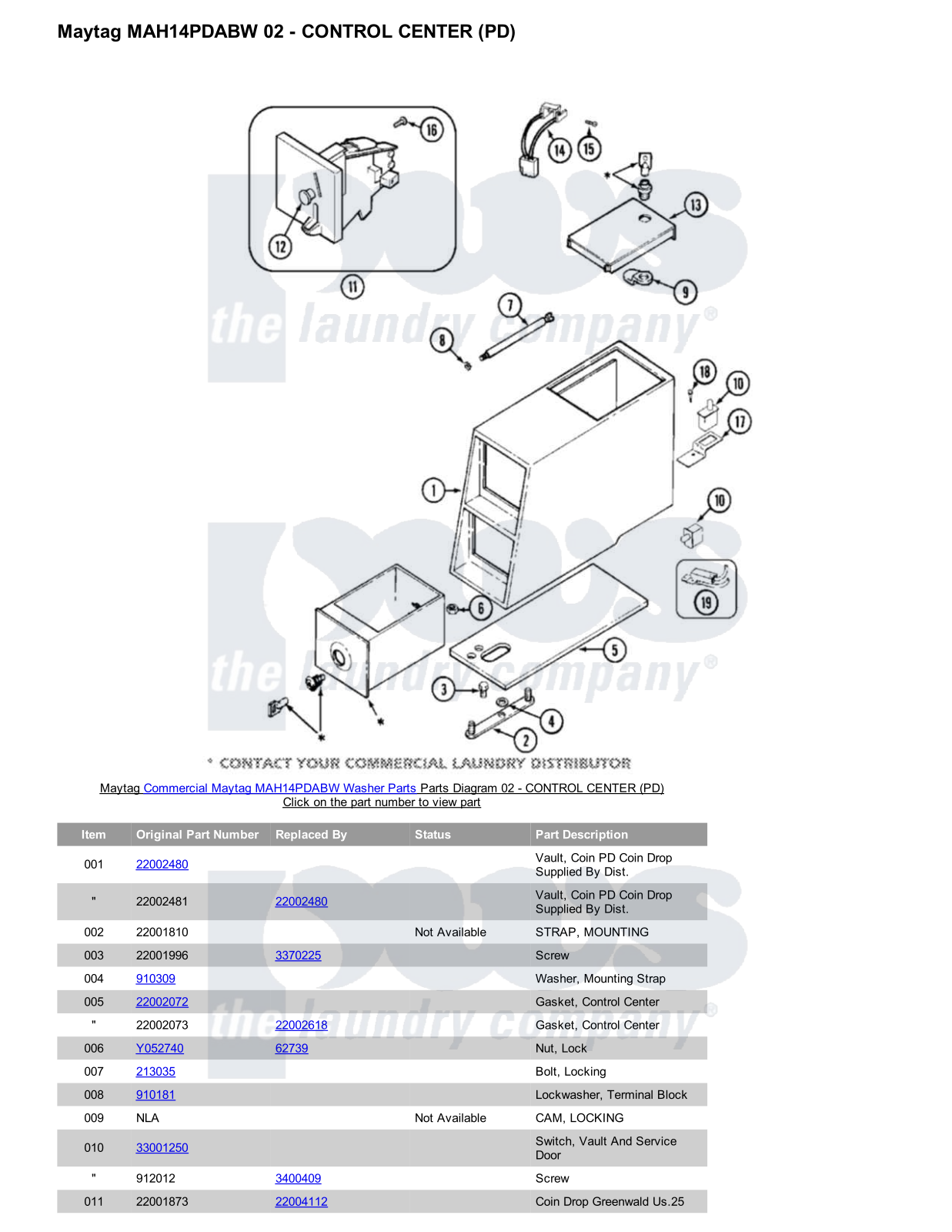 Maytag MAH14PDABW Parts Diagram