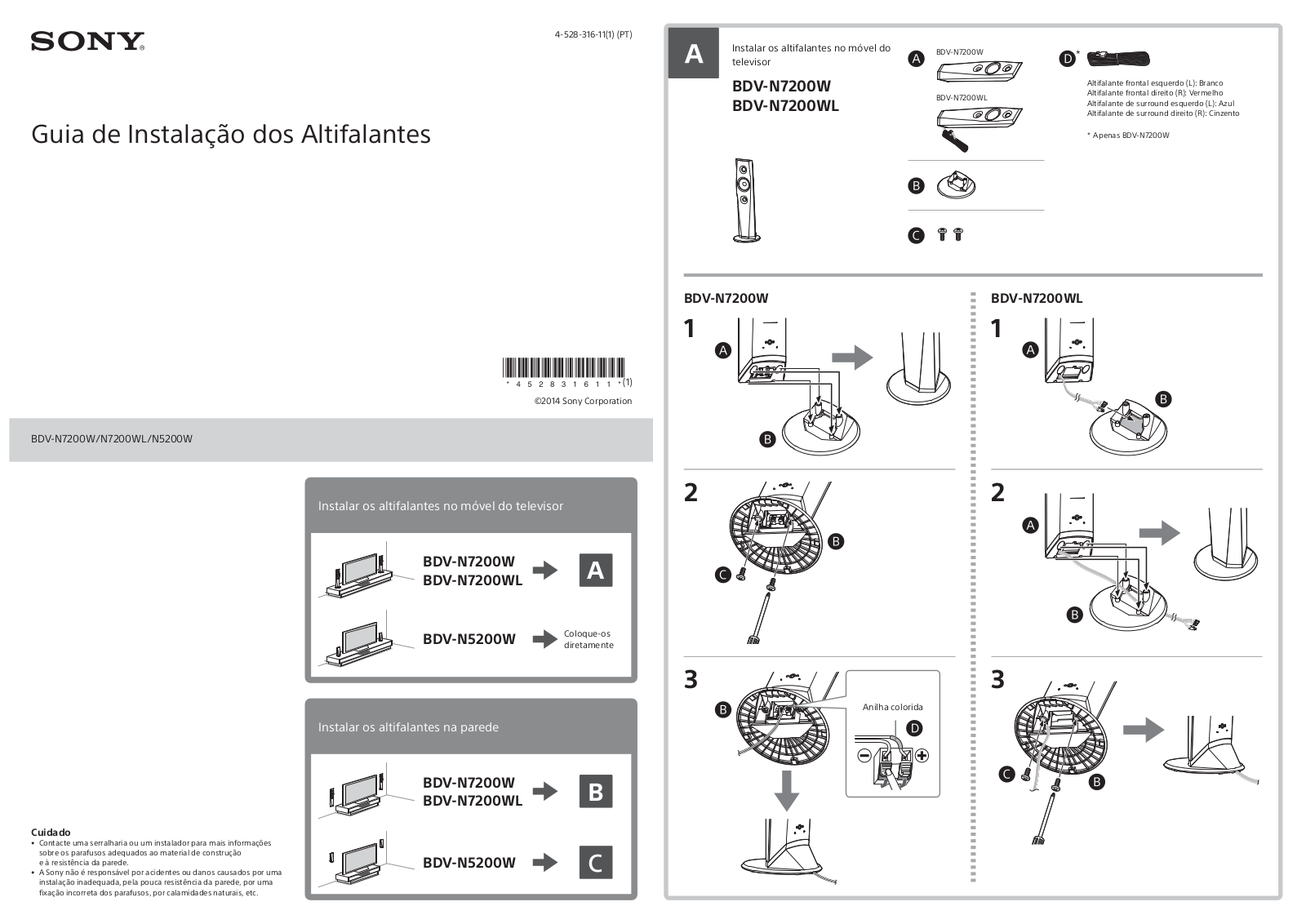 Sony BDV-N7200W Installation manual