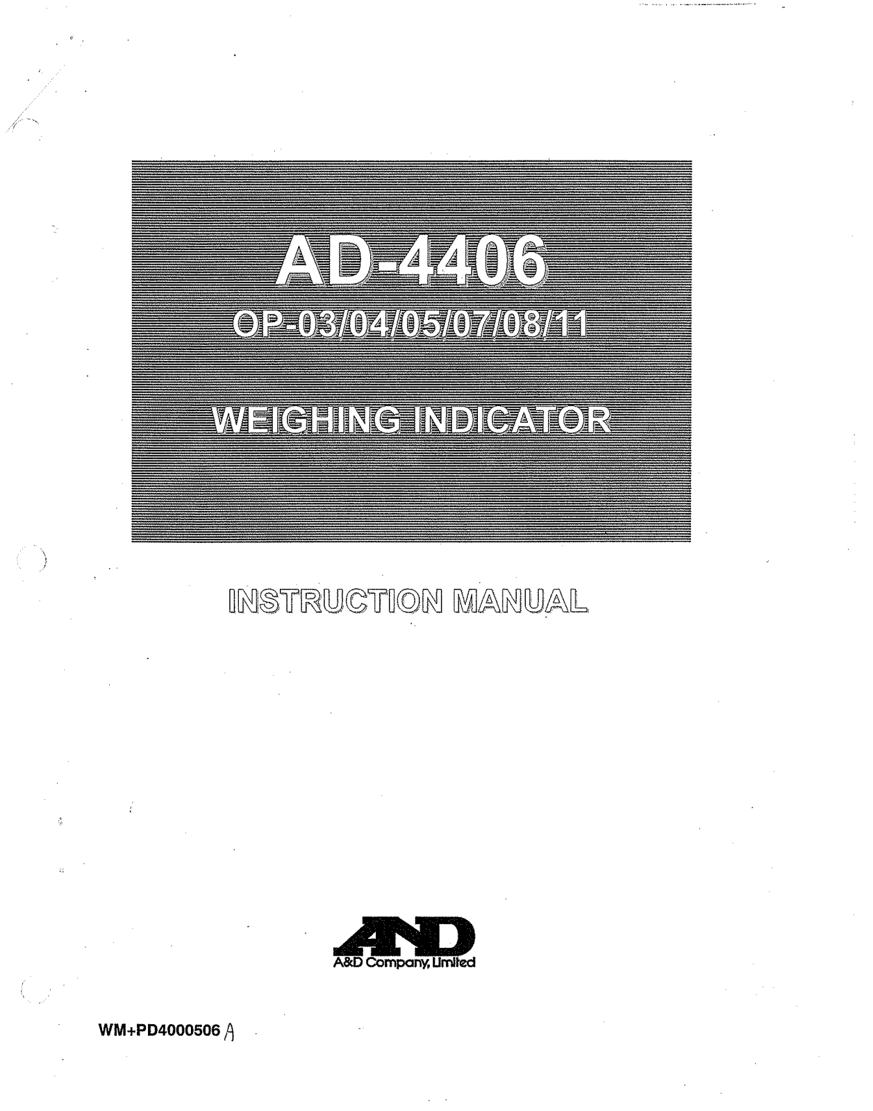 A&D AD-4406 User Manual