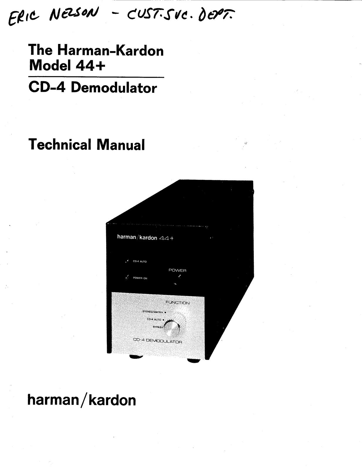 Harman Kardon 44 plus Service manual